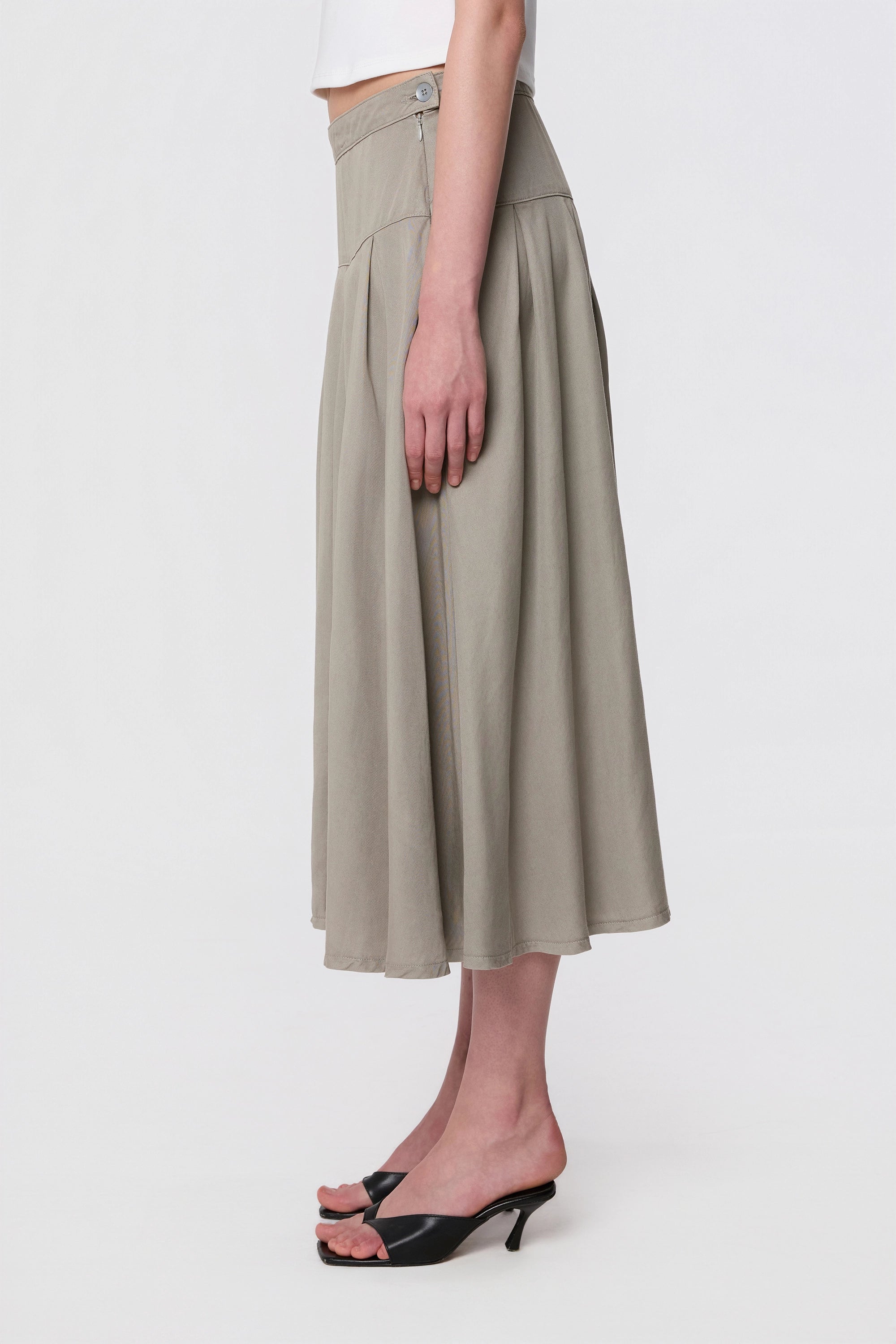Dawn womens vegan Skirt Blaze Super Wide Leg Rock Olive