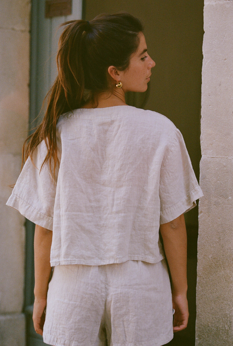 Nénés womens vegan Shirt Acha Ecru
