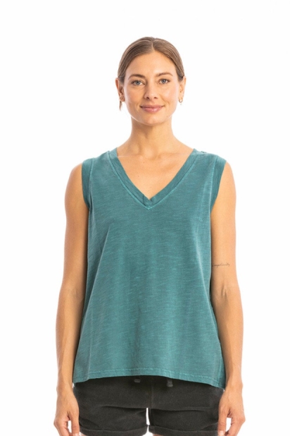 RAVENS VIEW IBIZA Damen vegan Top Marea Aqua Green