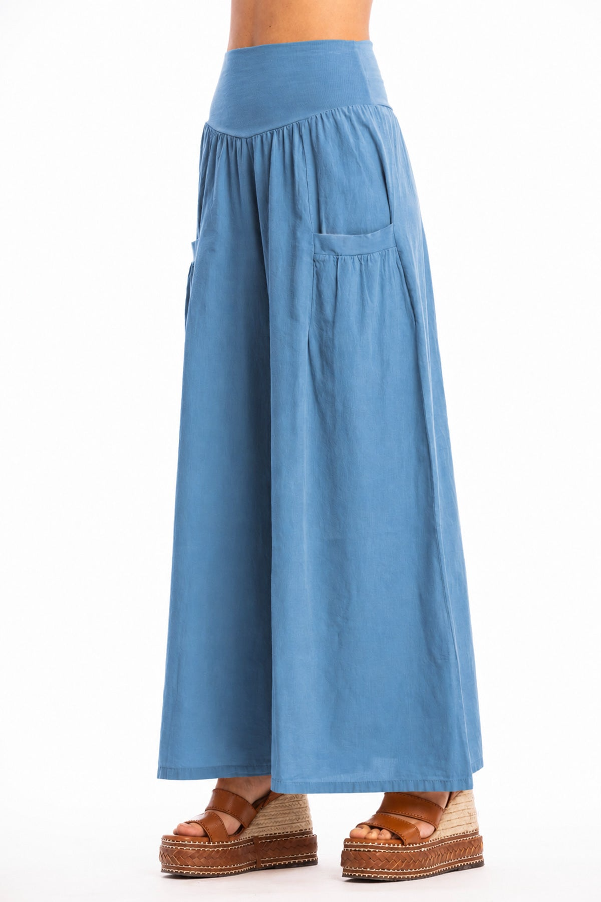 RAVENS VIEW IBIZA Damen vegan Hose Funky Skirt In Maui Blau