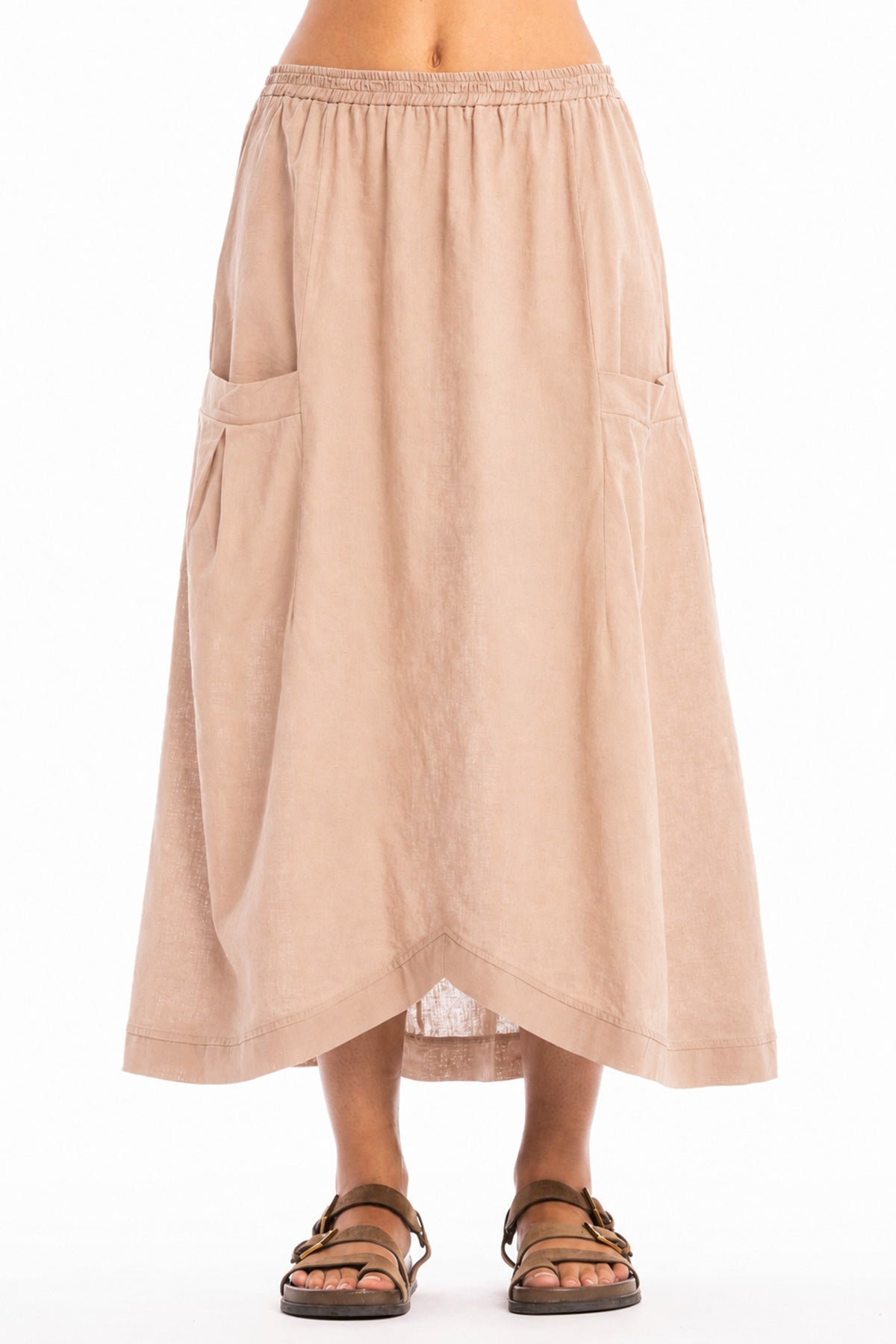 RAVENS VIEW IBIZA womens vegan Skirt Spring Pocket Taupe Brown
