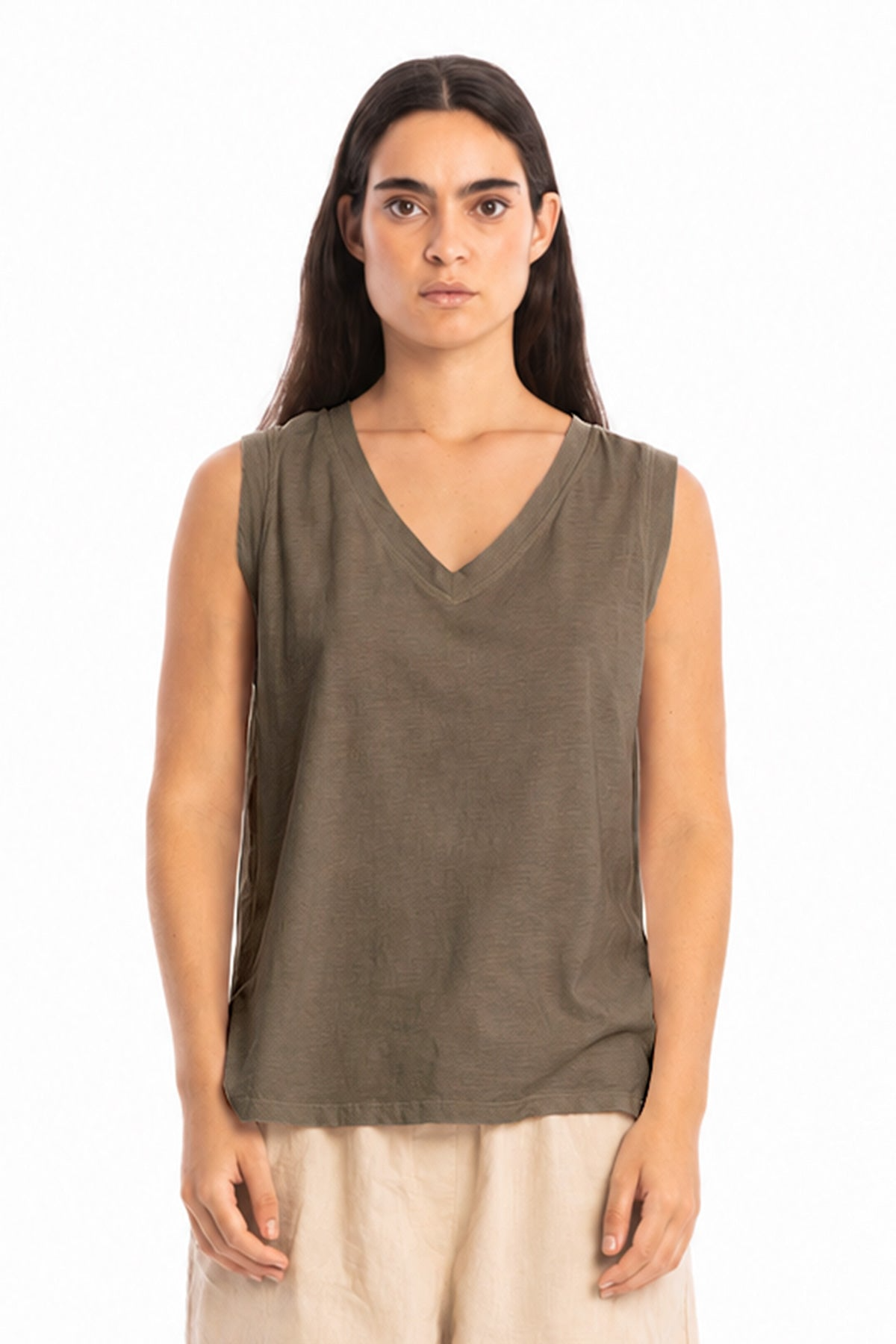 RAVENS VIEW IBIZA Damen vegan Top Marea Bison Braun