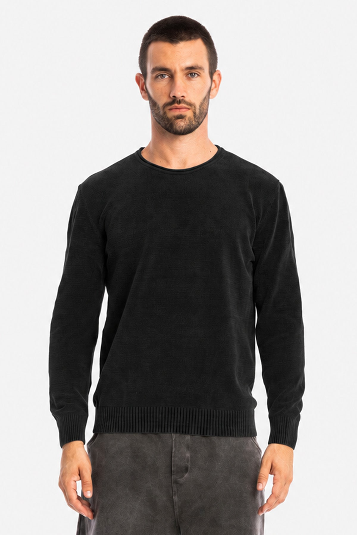 RAVENS VIEW IBIZA Herren vegan Pullover Keanu Gestrickt Schwarz