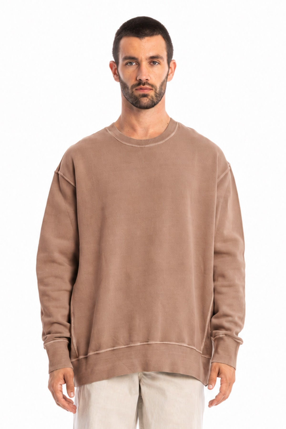 RAVENS VIEW IBIZA Herren vegan Sweatshirt Mistral Taupe Braun
