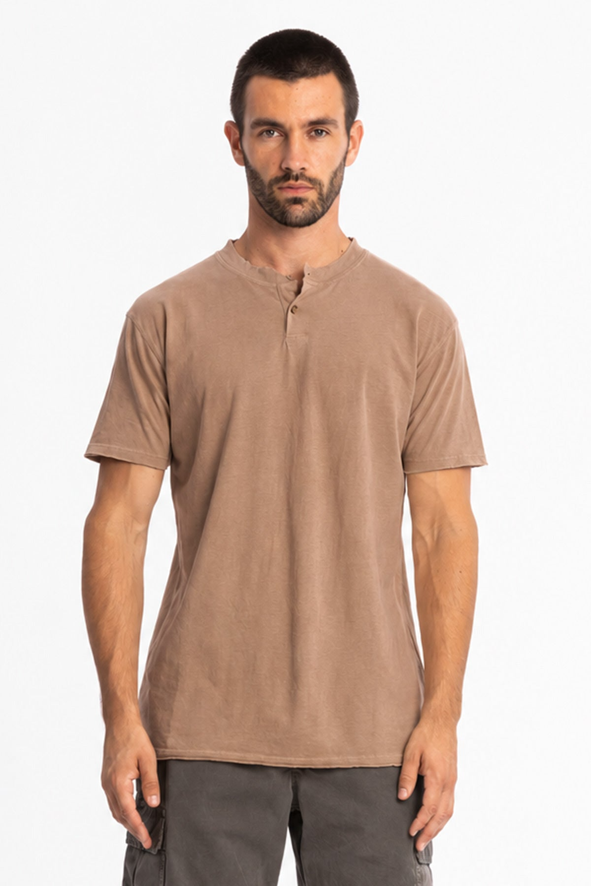 RAVENS VIEW IBIZA Herren vegan T-Shirt Dune In Taupe Braun