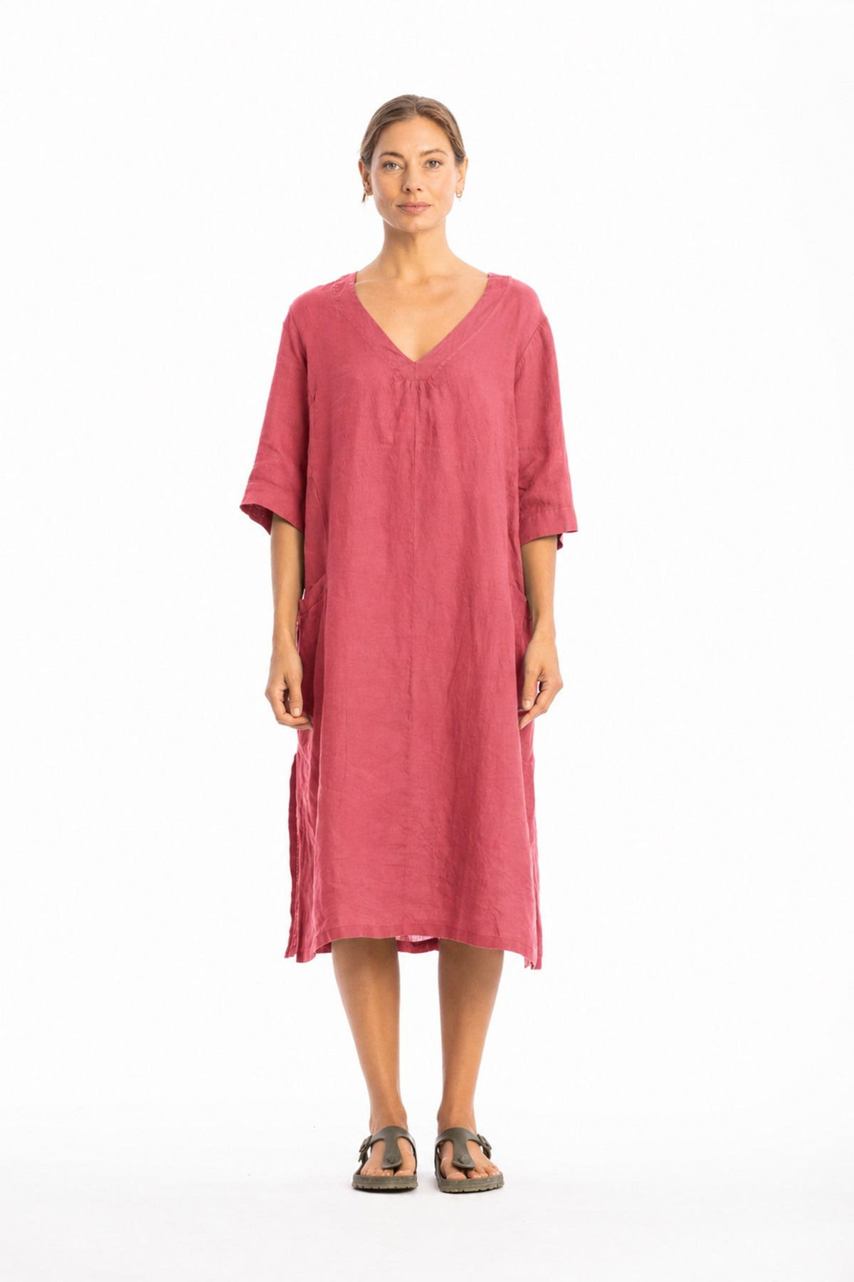 RAVENS VIEW IBIZA Damen vegan Kleid Isola In Lehmrot