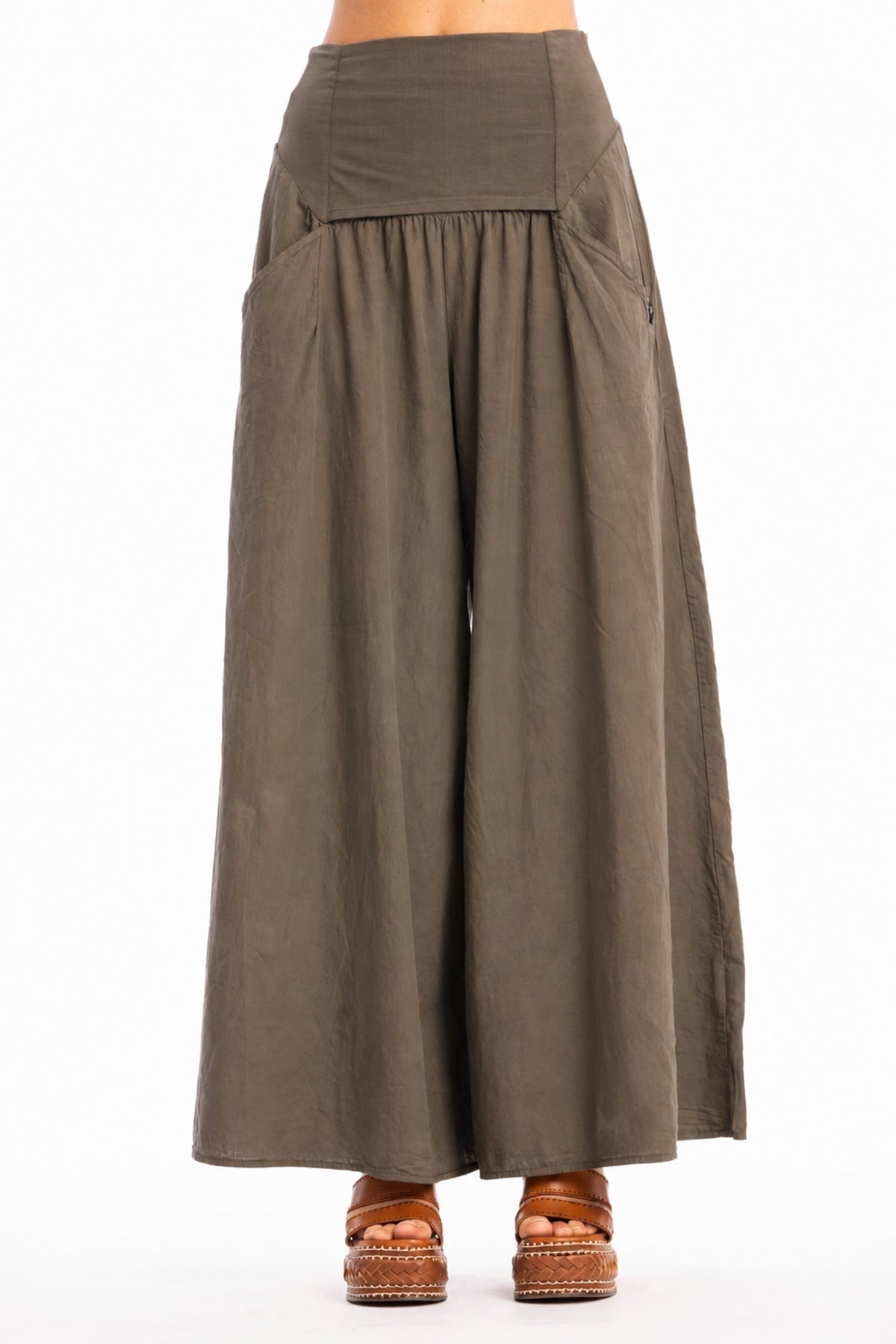 RAVENS VIEW IBIZA Damen vegan Hose Easy Skirt In Bisonbraun