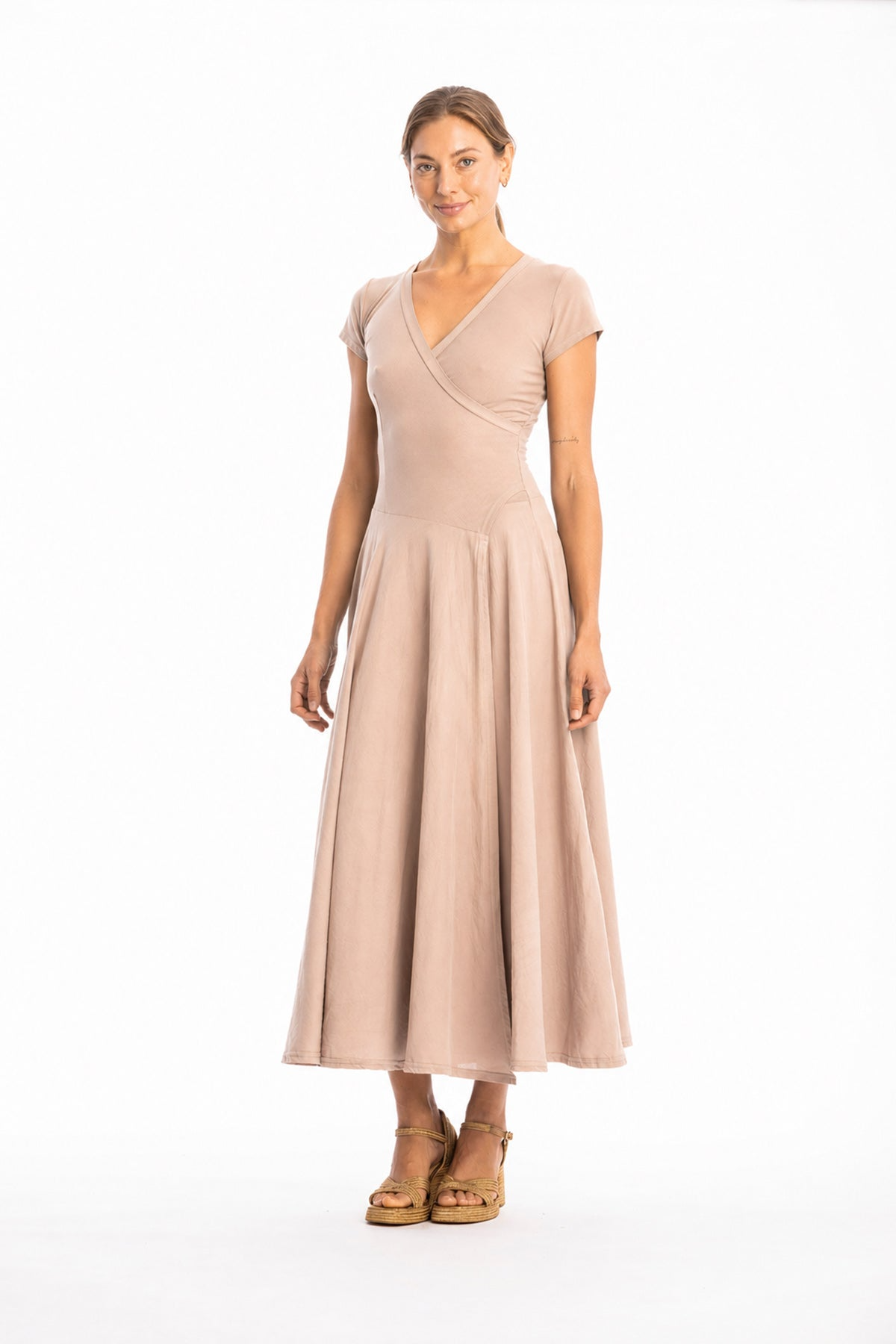 RAVENS VIEW IBIZA Damen vegan Kleid Veronika St In Taupe Braun