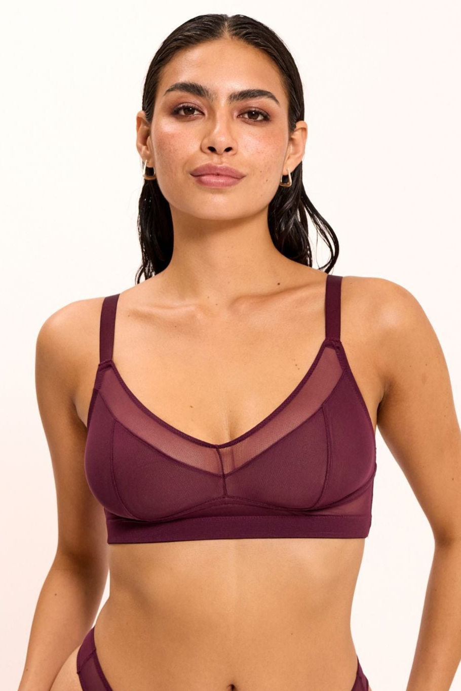 Understatement womens vegan Bra Mesh Support Cherry
