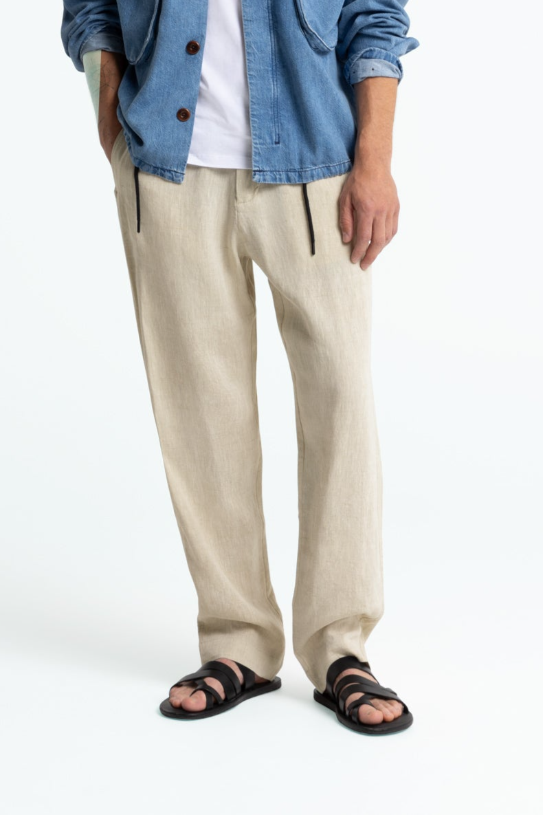 Kings of Indigo men vegan Pants Teti Undyed Linen