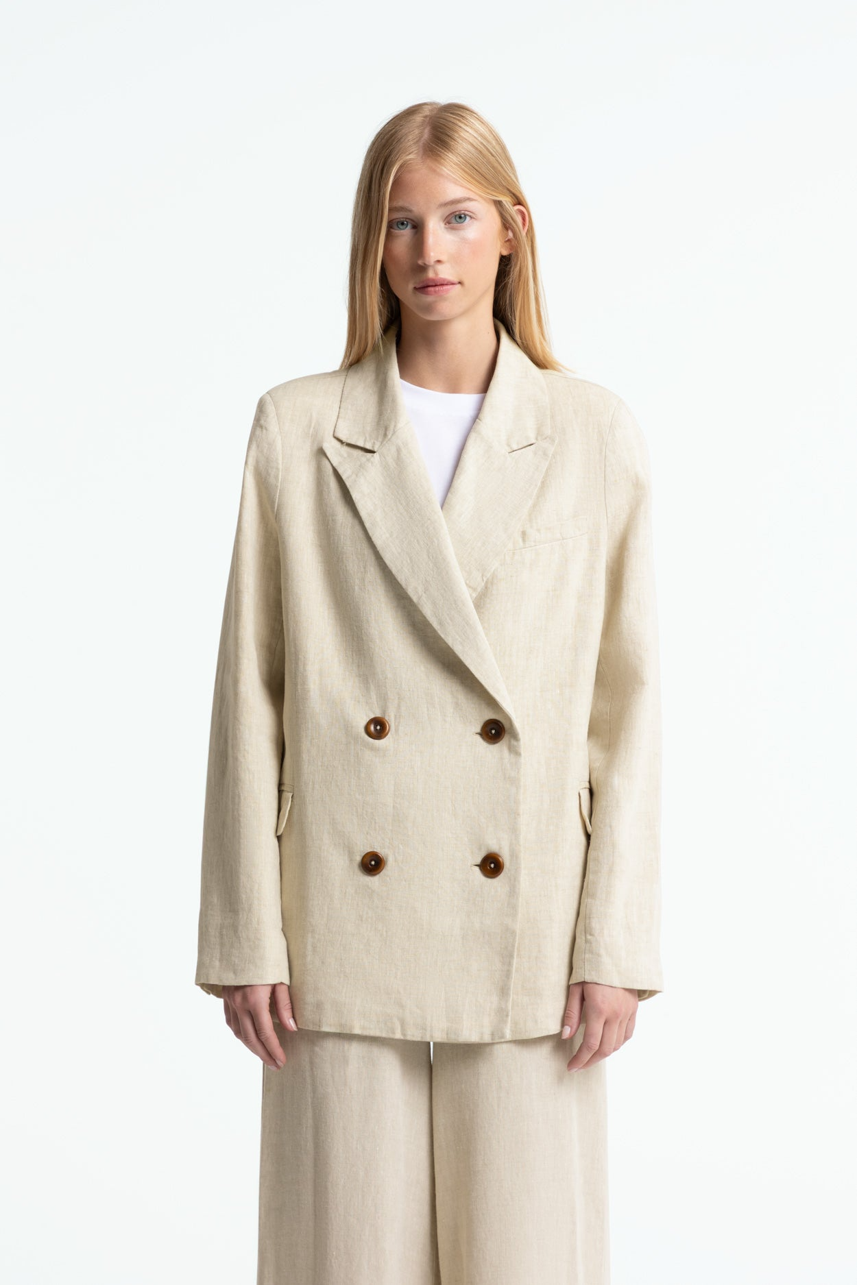 Kings of Indigo womens vegan Blazer Diana Undyed Linen