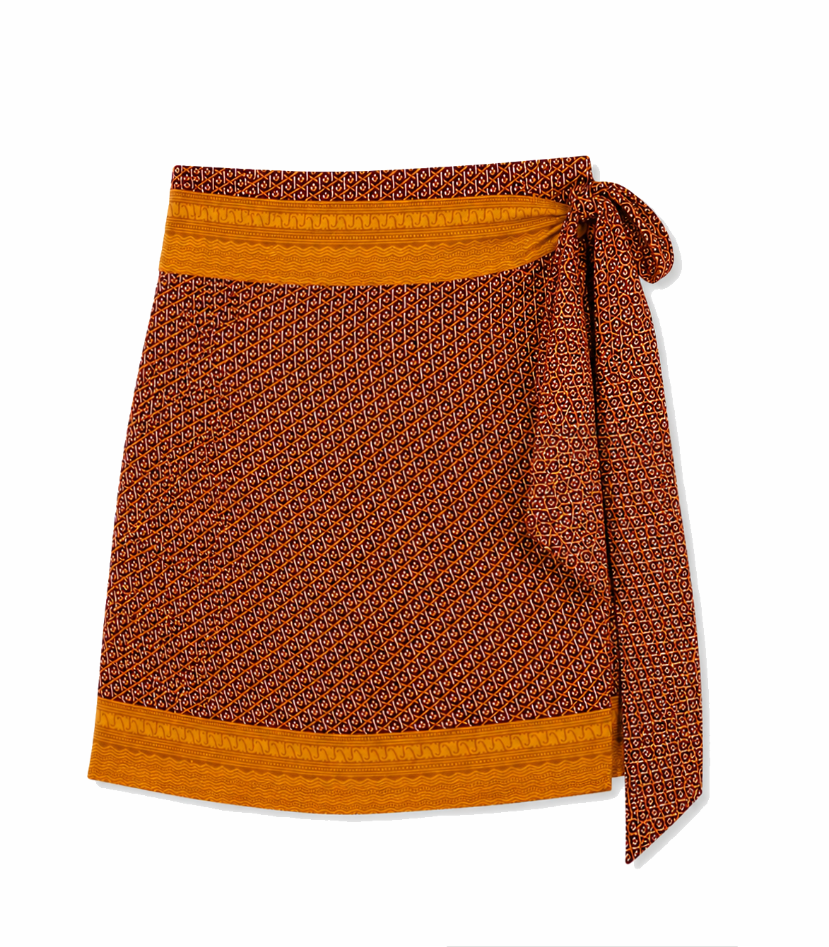 el.résidu womens vegan Skirt Amira Orange/ Dark Brown