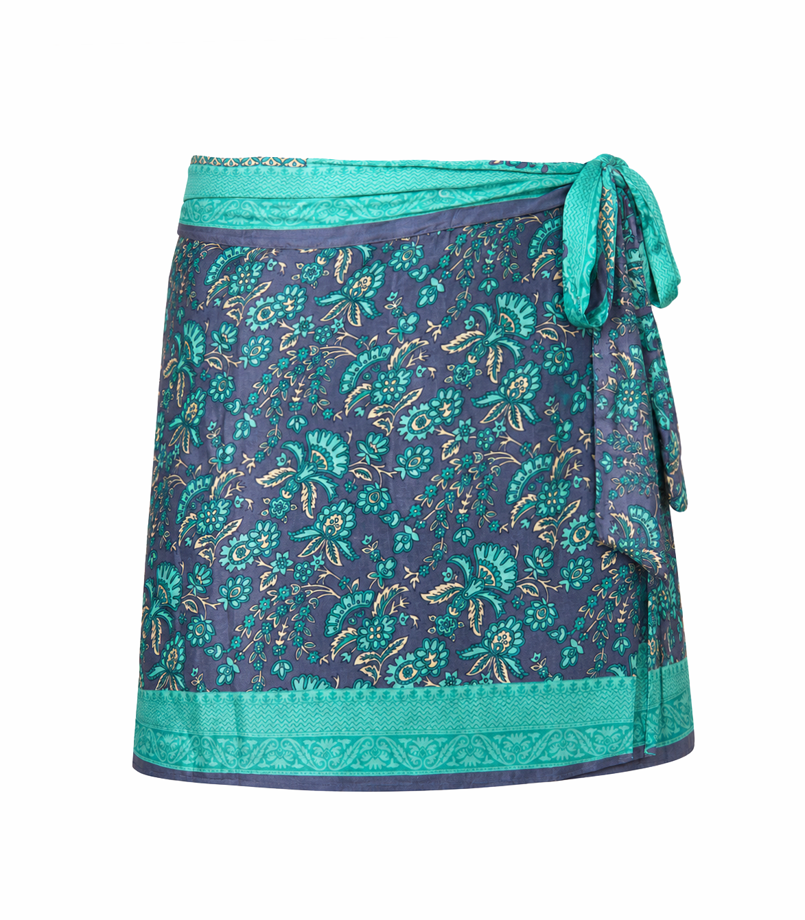 el.résidu womens vegan Skirt Amira Light Blue/ Dark Red
