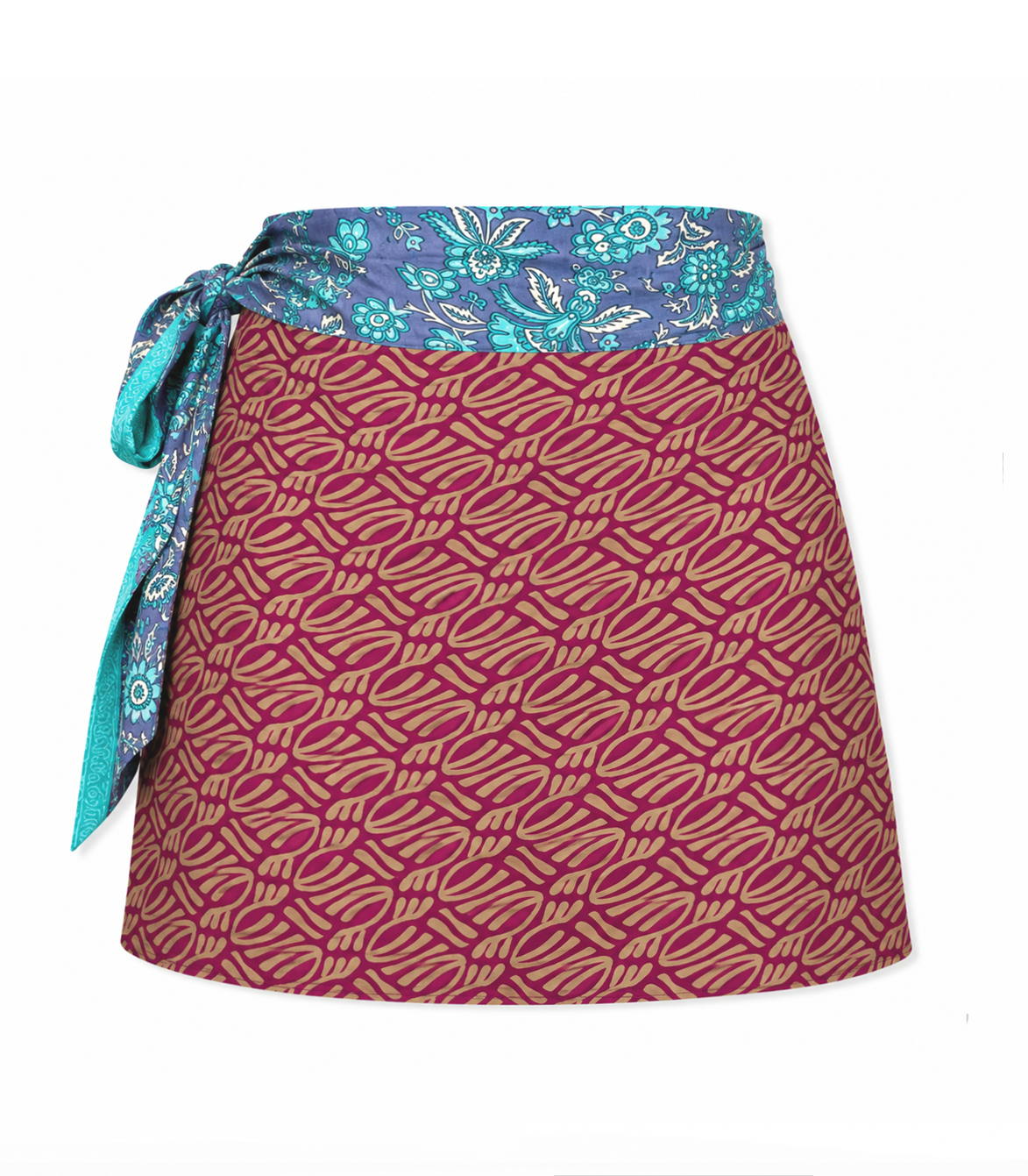 el.résidu womens vegan Skirt Amira Teal/ Dark Red