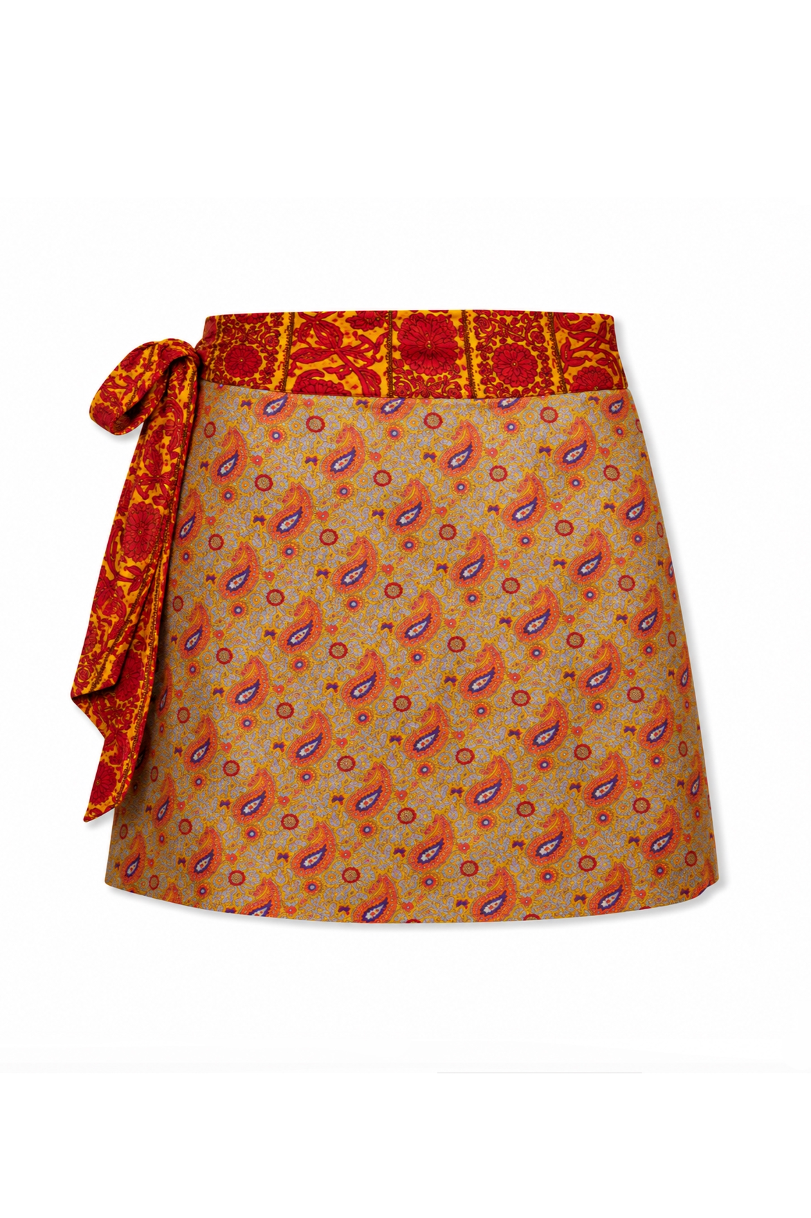 el.résidu womens vegan Skirt Amira Orange/ Red