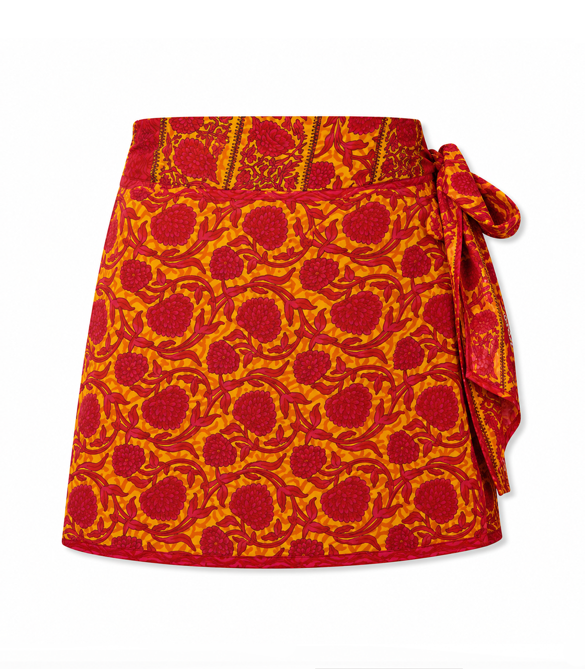 el.résidu womens vegan Skirt Amira Orange/ Red