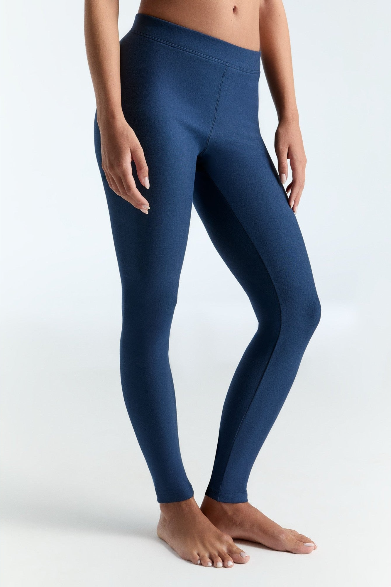 Leela Cotton womens vegan Leggings Warm Indigo