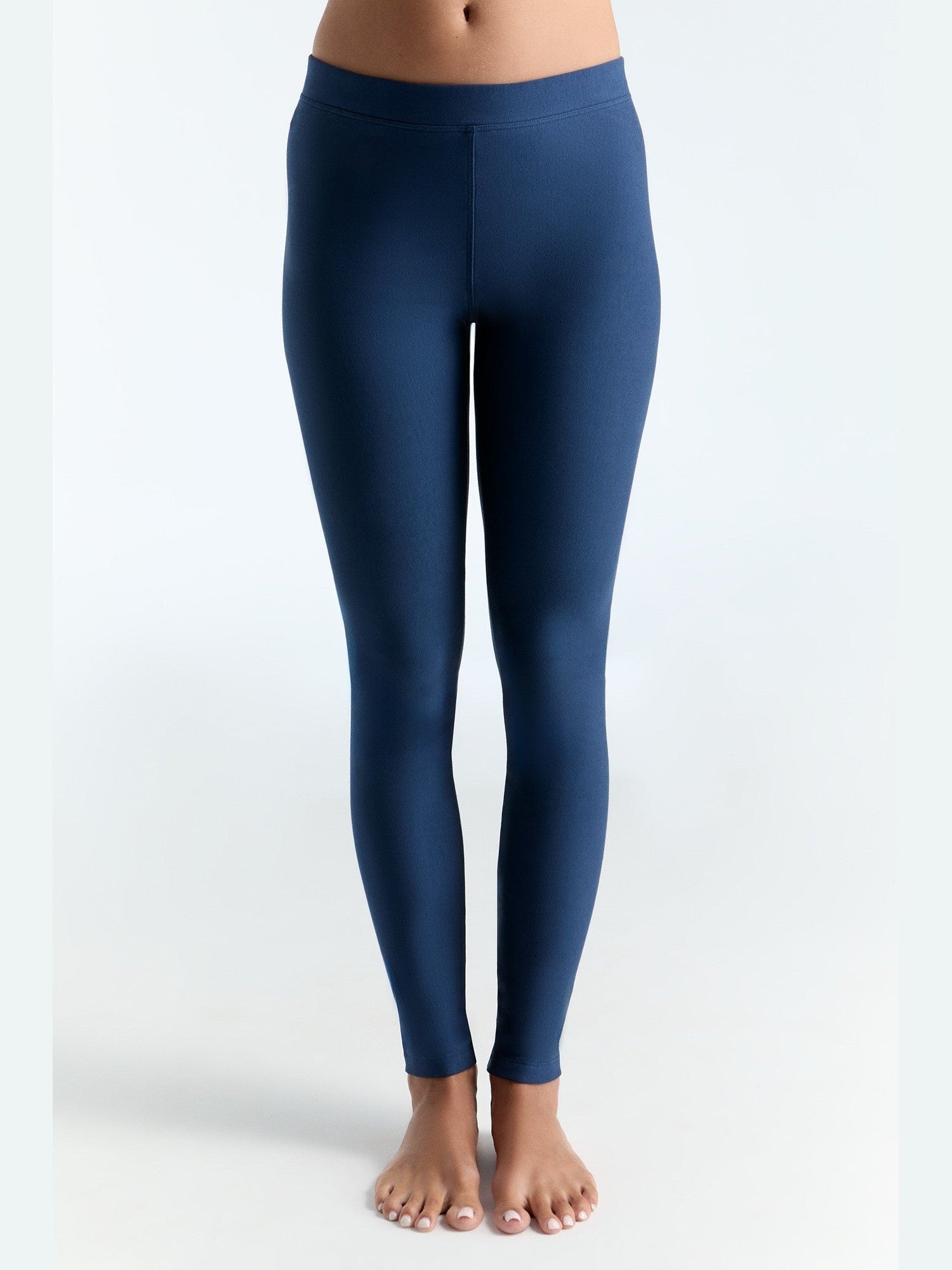 Leela Cotton womens vegan Leggings Warm Indigo