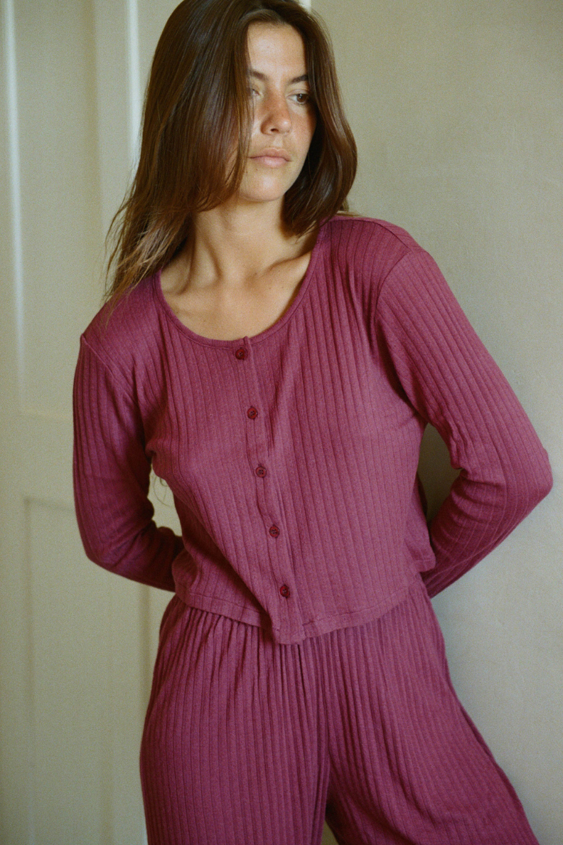 Nénés womens vegan Top Maud Plum