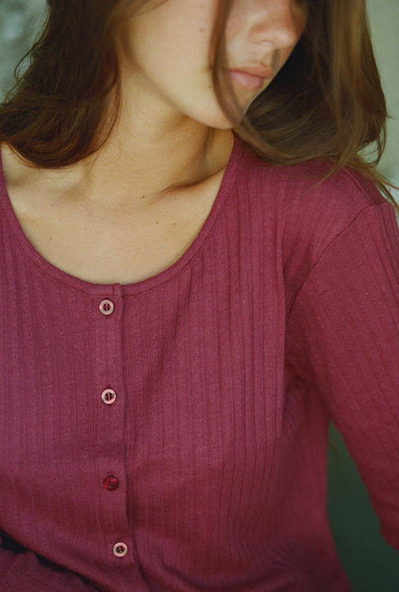 Nénés womens vegan Top Maud Plum