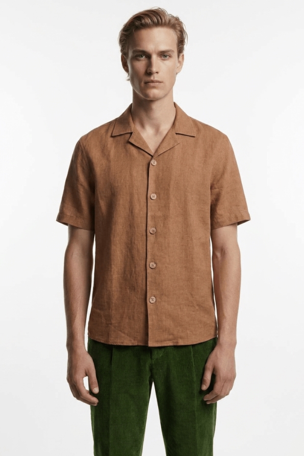 De IONESCU Herren vegan Horezu-Shirt In Cappuccino