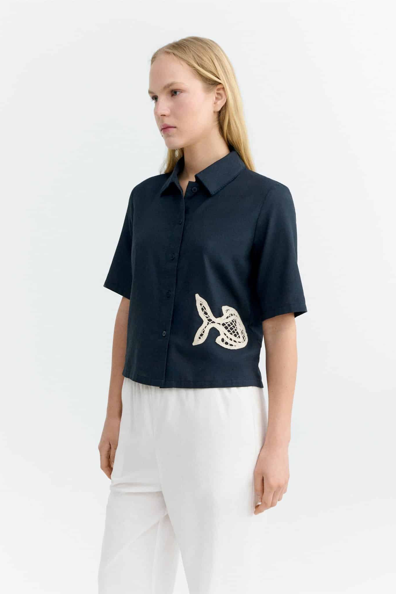 Thinking MU womens vegan Blouse Ane Blue