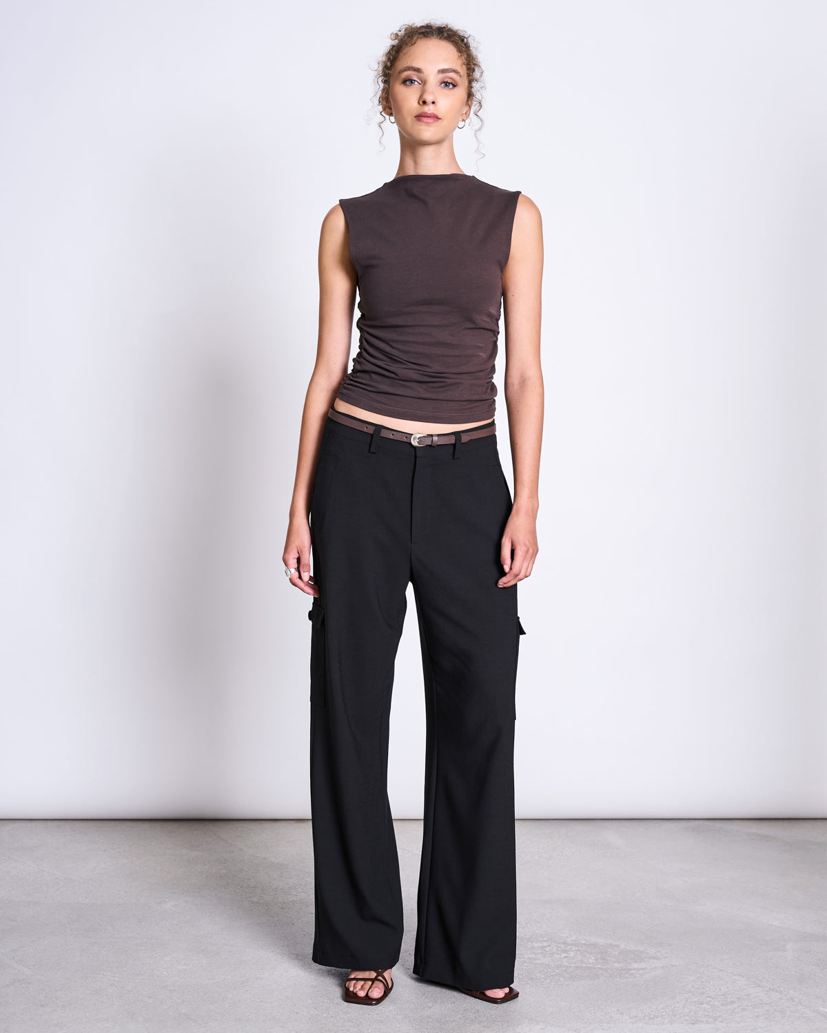 JAN 'N JUNE womens vegan Top Ruffle Rafo Mud