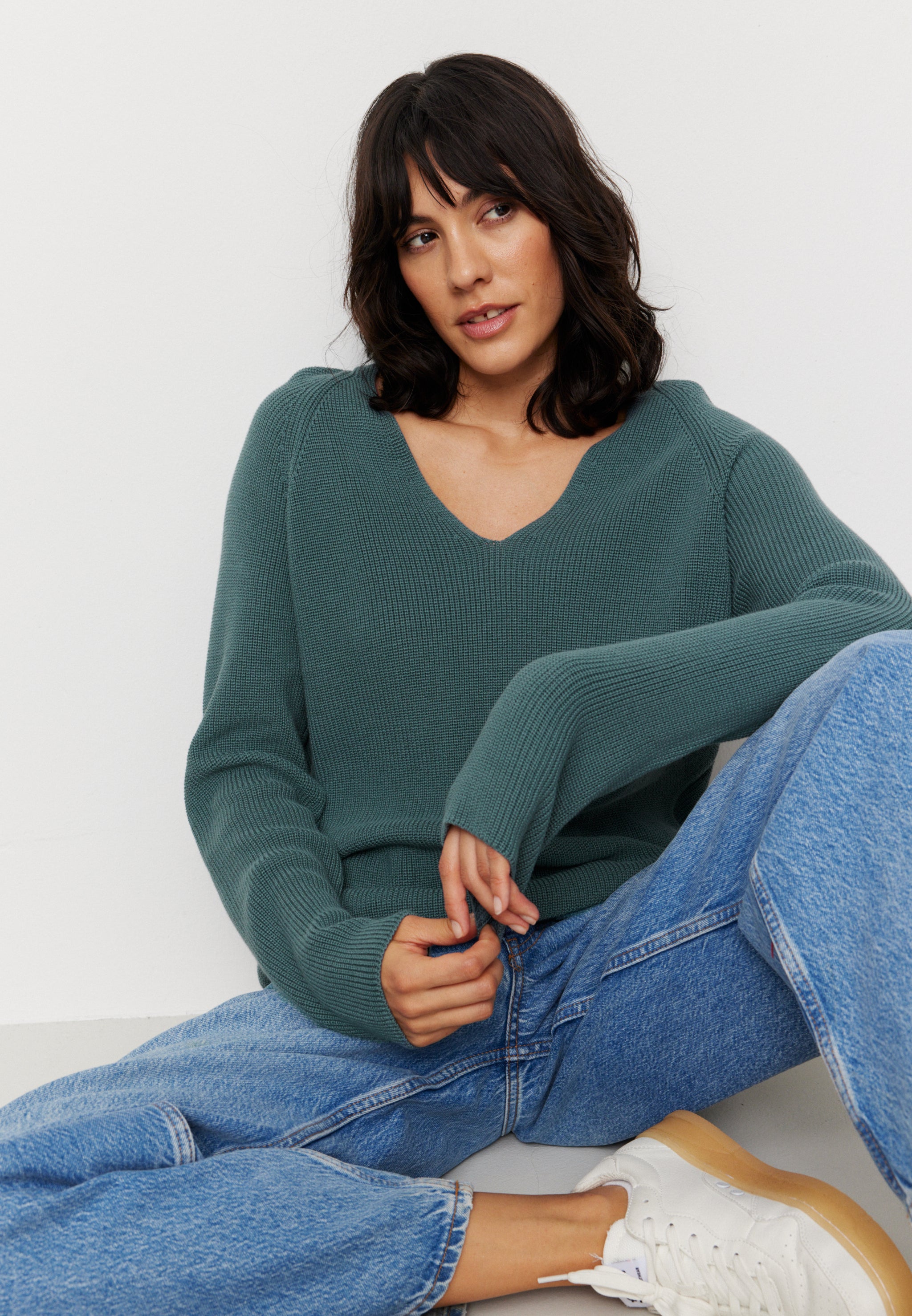 Recolution womens vegan Sweater Arugula Teal