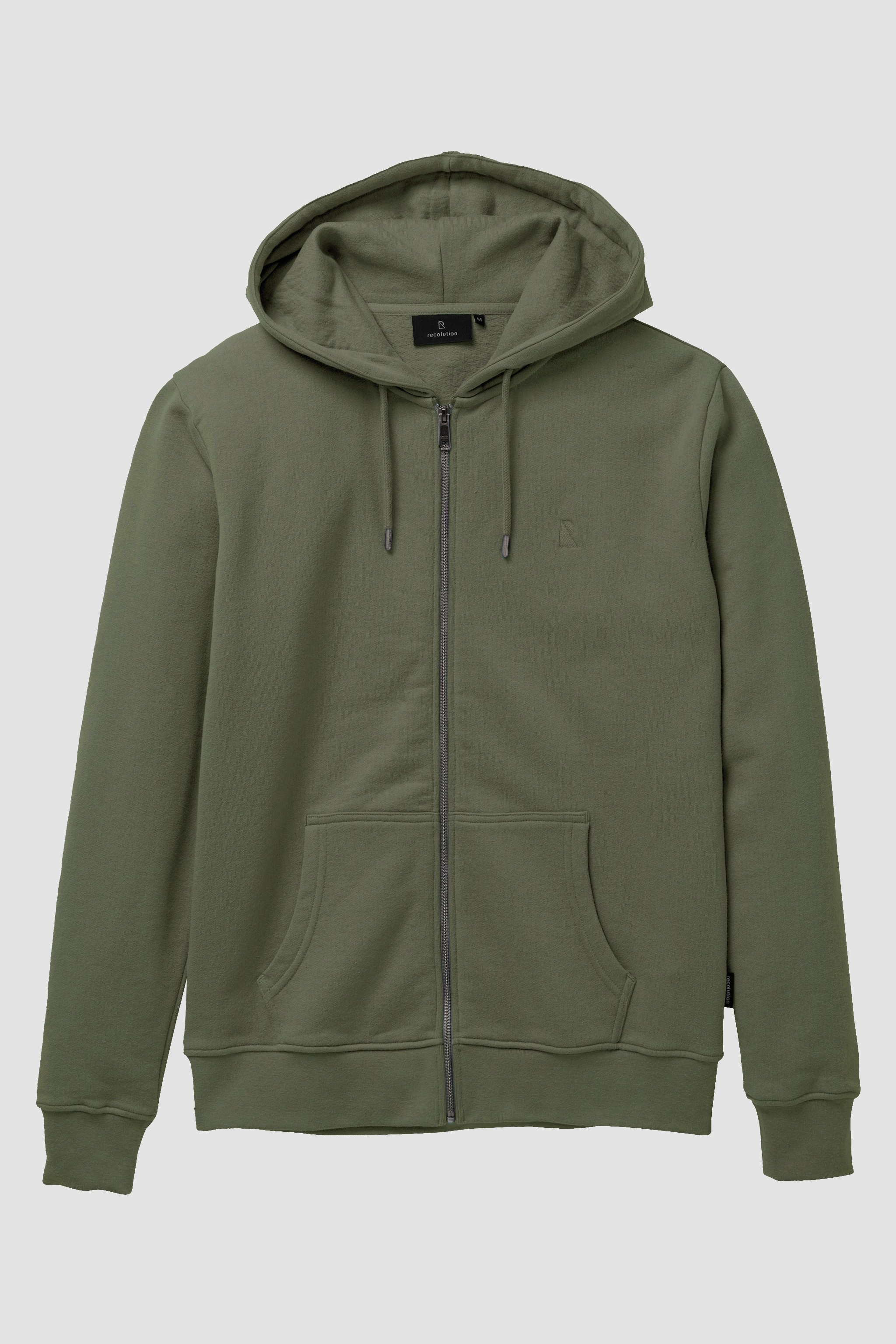 Recolution Herren vegan Sweatjacke Birch Dunkelkhaki