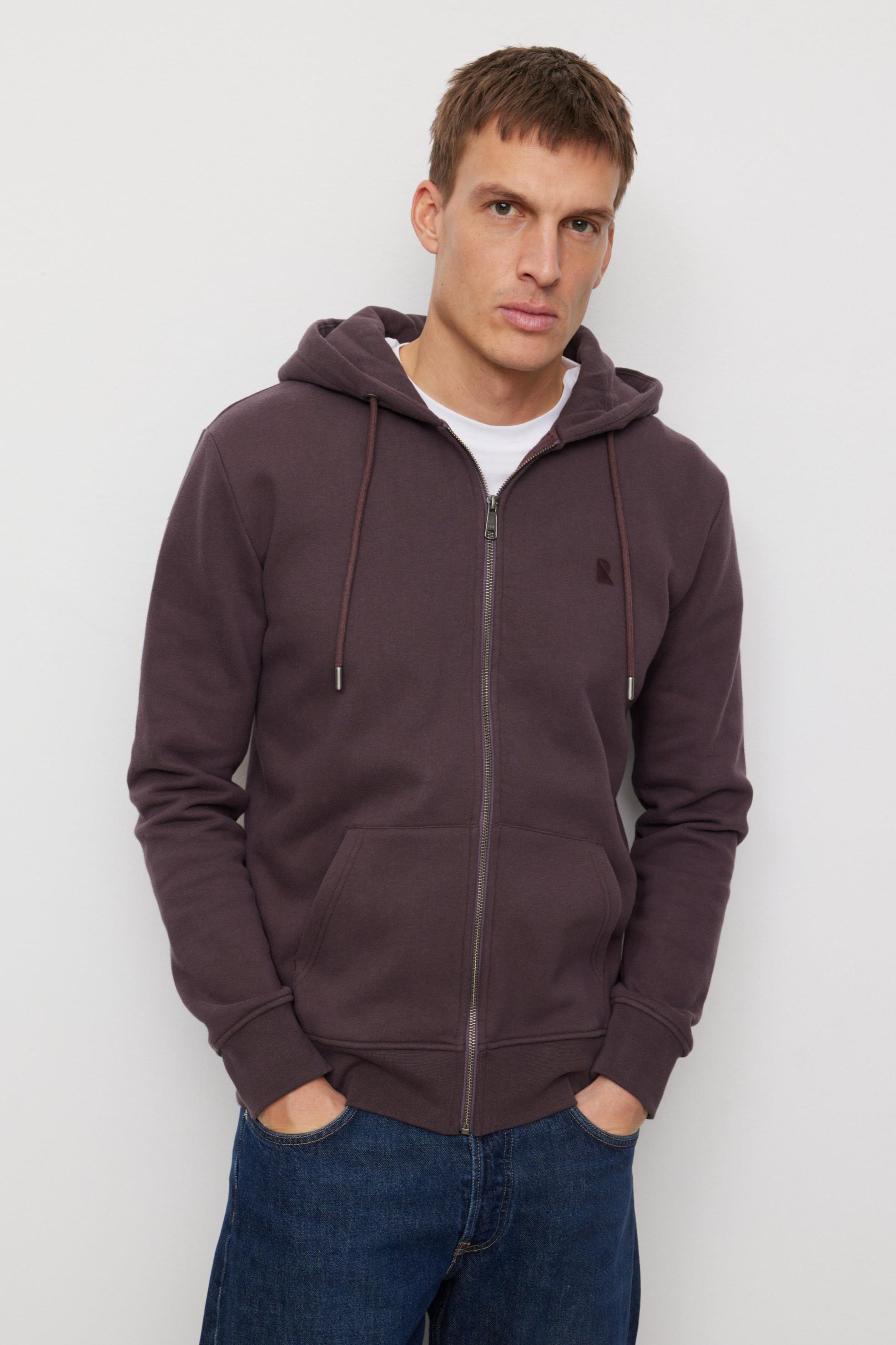 Recolution Herren vegan Sweatjacke Birch Dark Grape