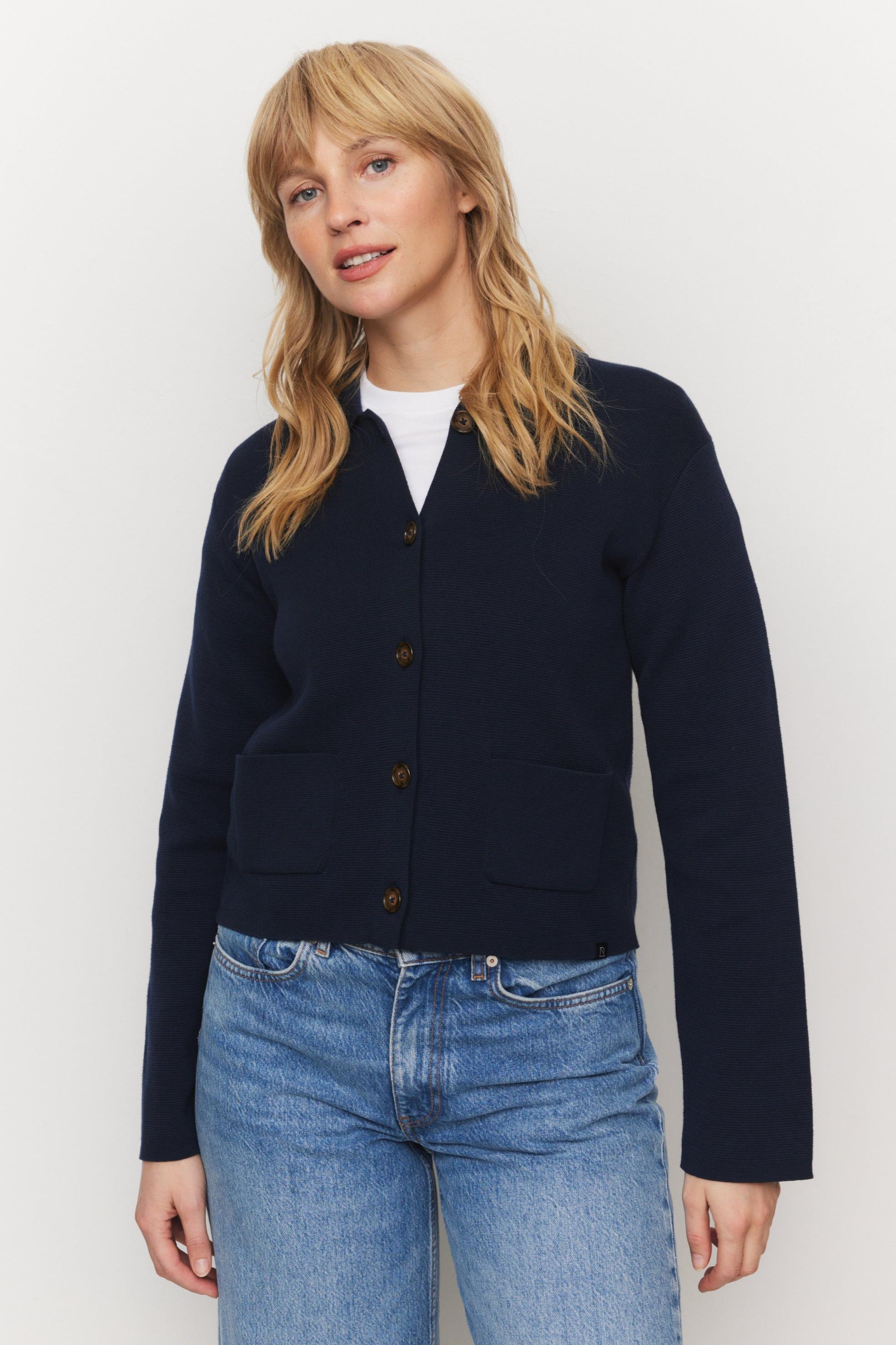 Recolution Damen vegan Overshirt Celosia In Dunkelblau
