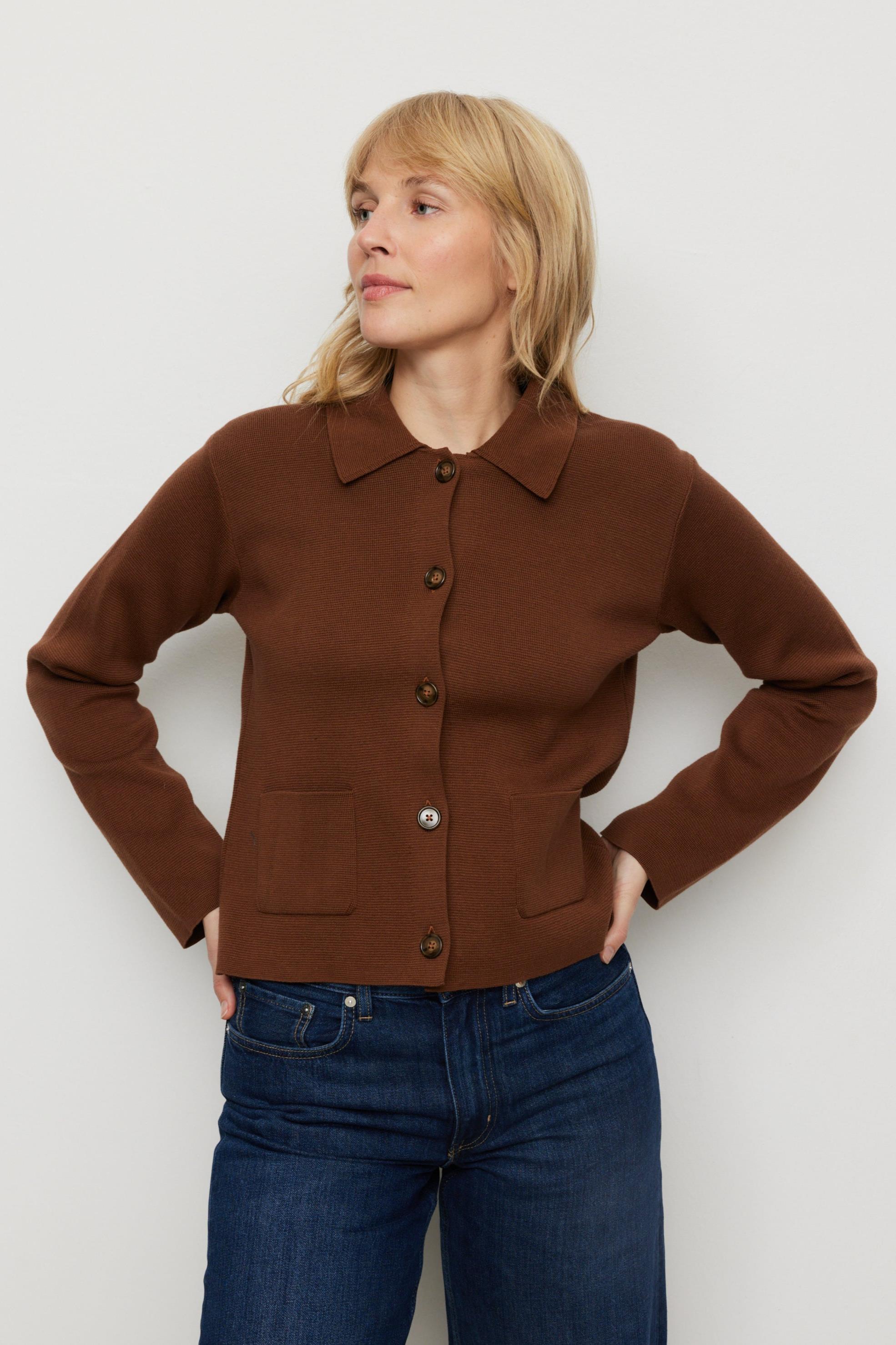 Recolution Damen vegan Overshirt Von Celosia In Cognac-Braun