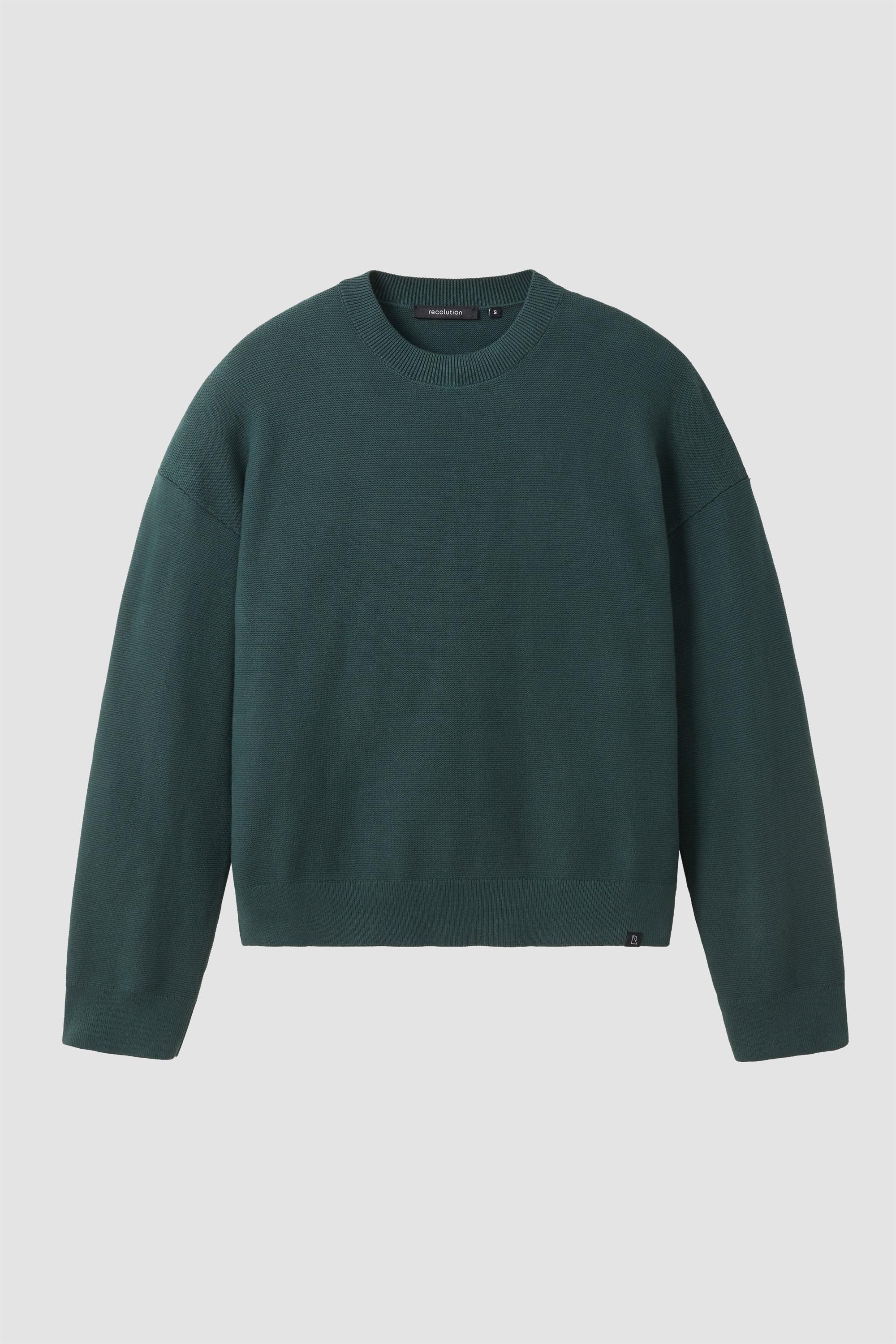 Recolution Damen vegan Pullover Gingko In Dunkelgr&Atilde;&frac14;n