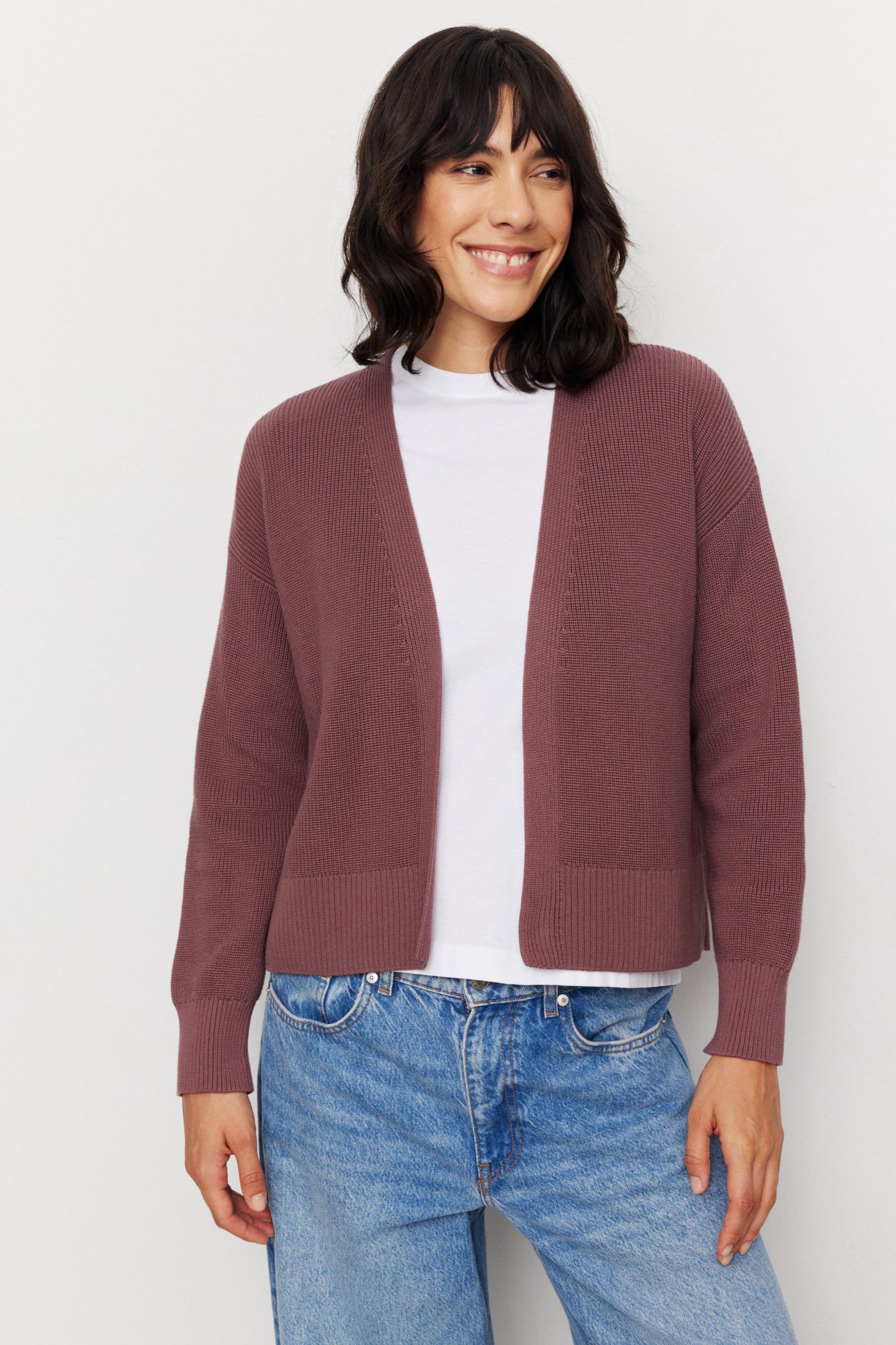 Recolution Damen vegan Strickjacke Moringa Wild Berry