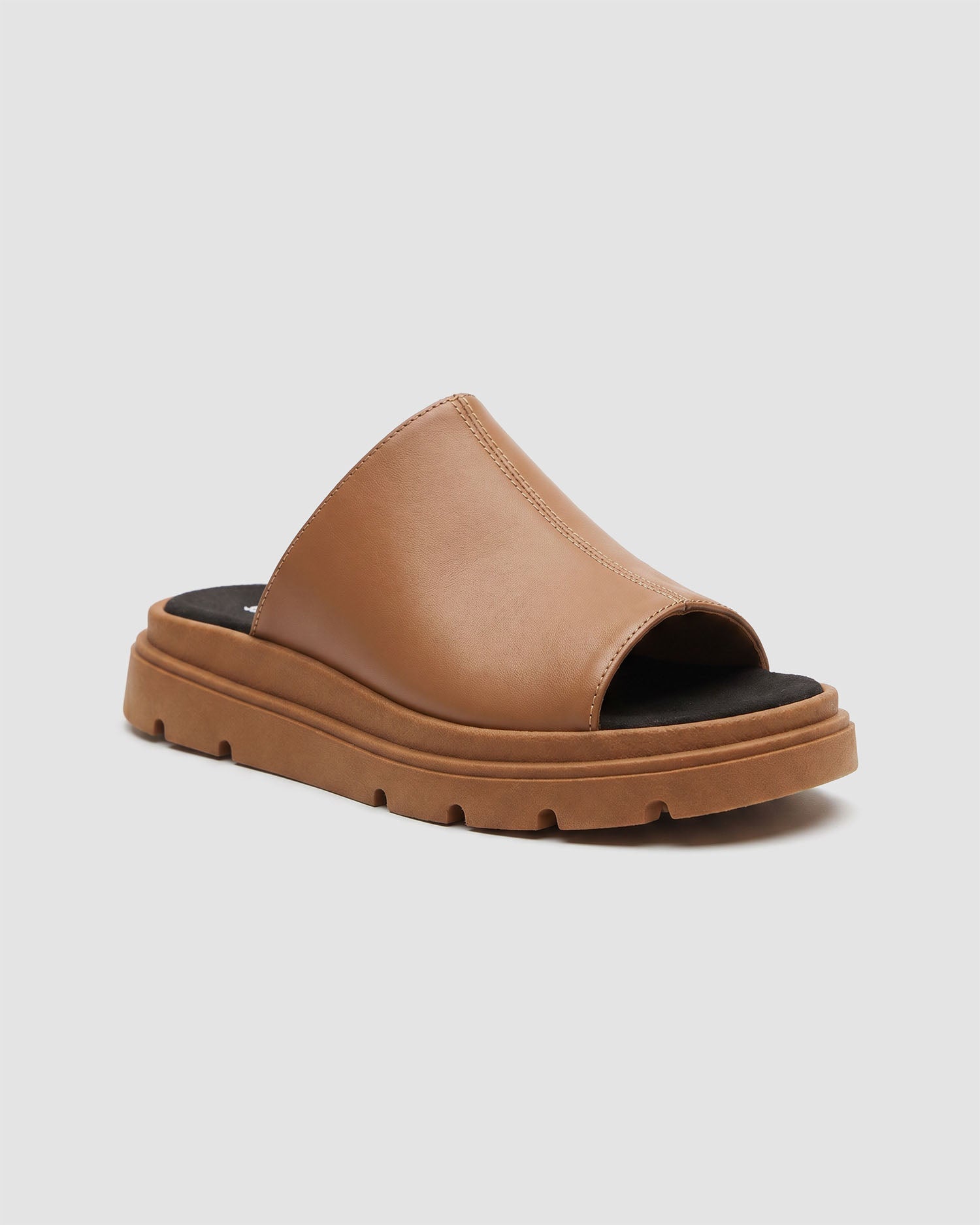 BOHEMA womens vegan Slides Kado Camel Brown