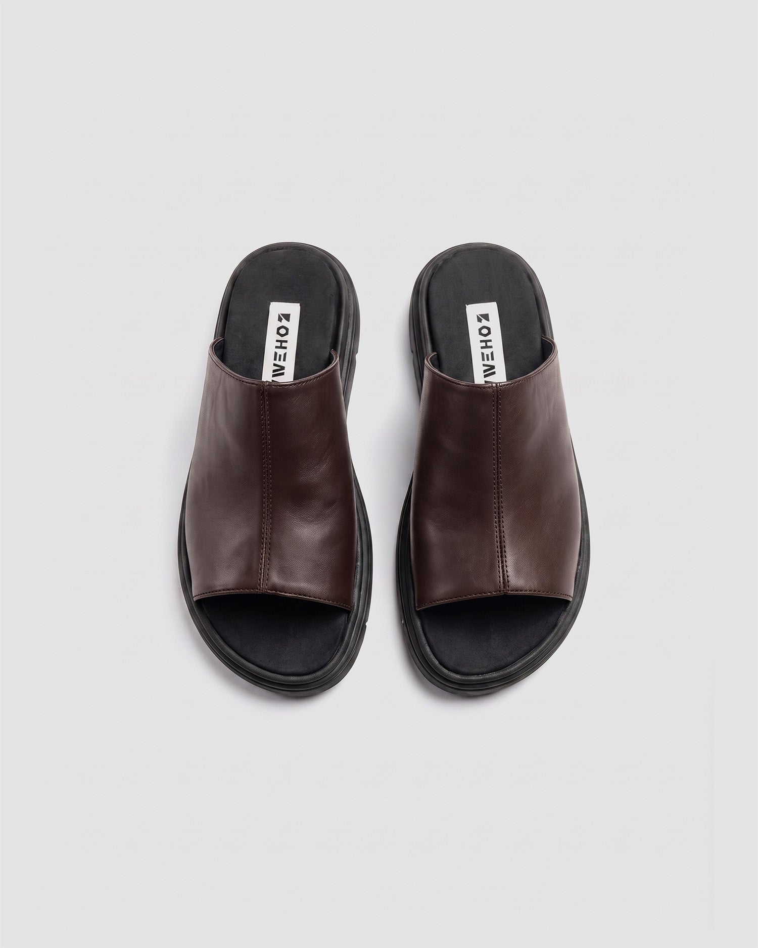 BOHEMA womens vegan Slides Kado Black/ Chocolate