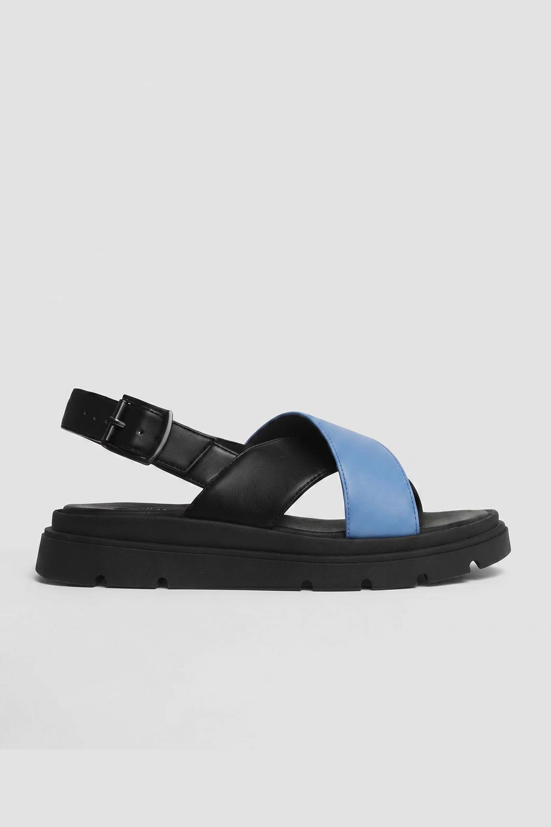 BOHEMA Damen vegan Sandalen Glare Babyblau/Schwarz