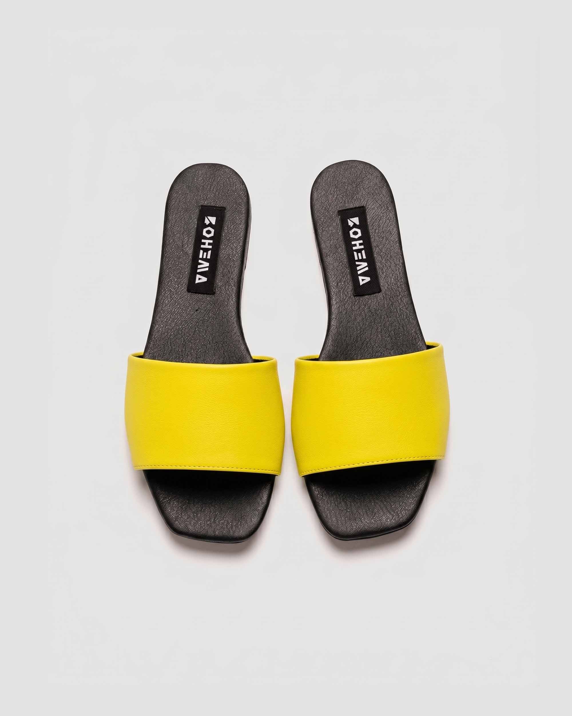 BOHEMA womens vegan Slides Mellow Yellow