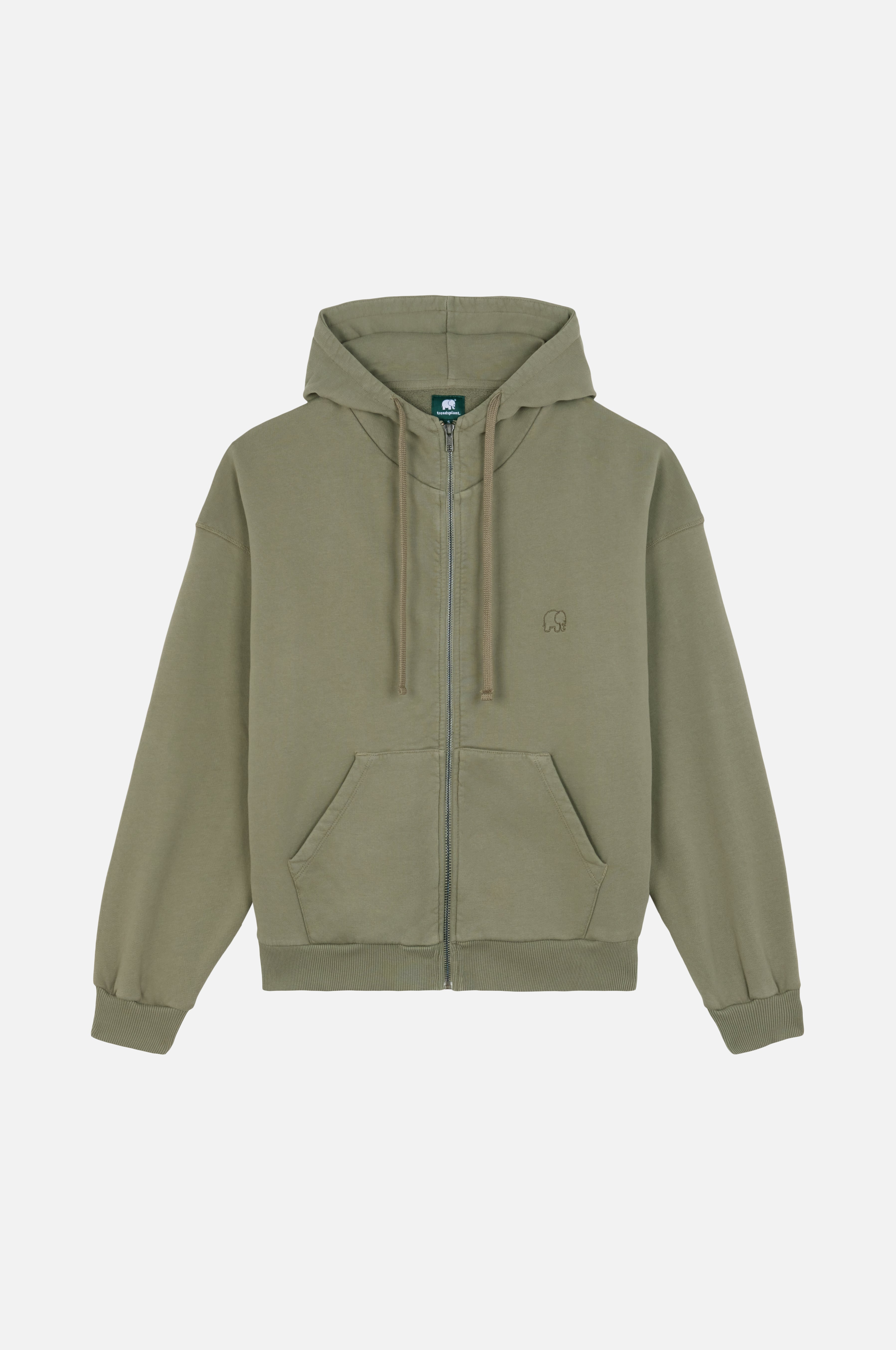 Trendsplant womens vegan Zip Hoodie Essential Agave Green