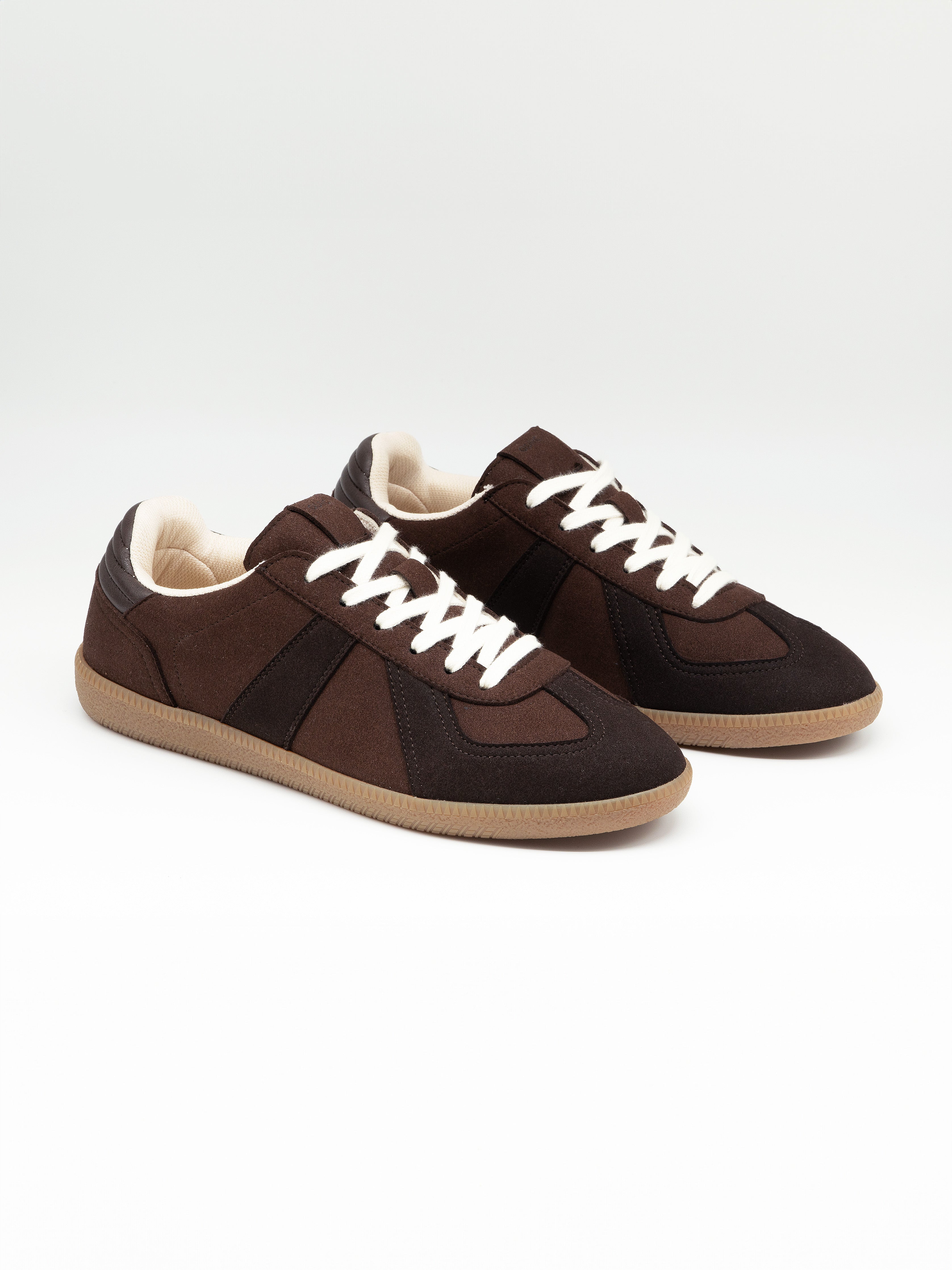 QURC men vegan Sneakers Army Trainer Brown