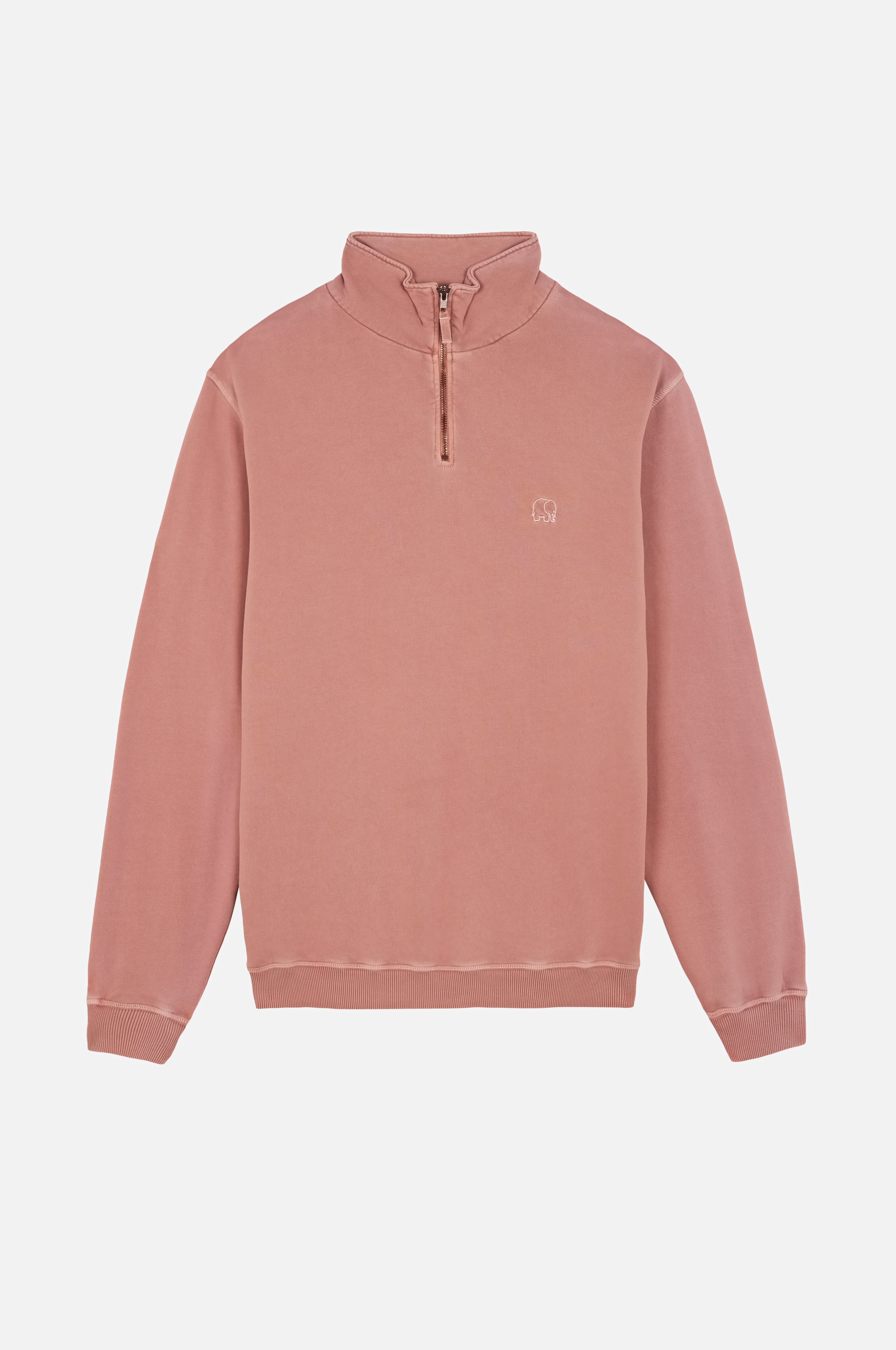 Trendsplant men vegan Sweatshirt Essential Sunwashed Quarter Zip Old Rose