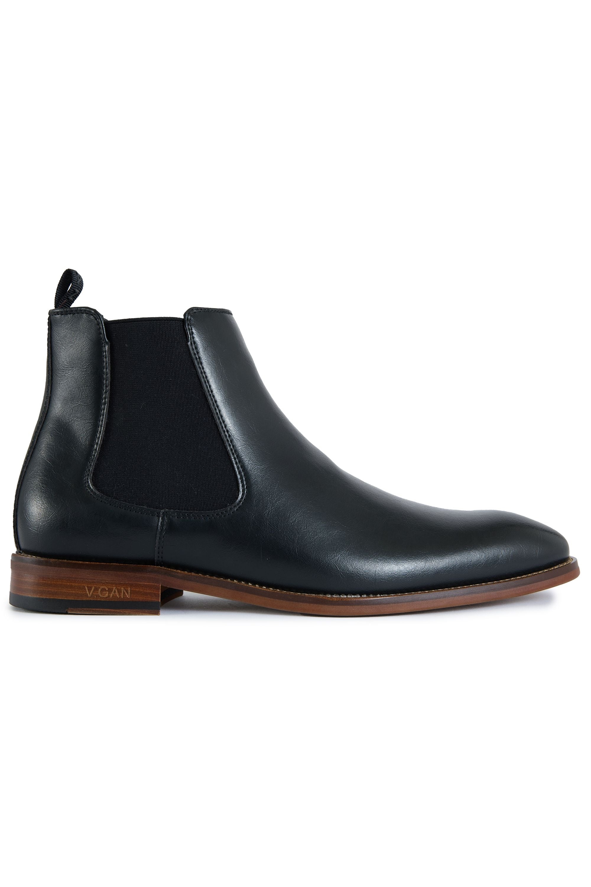 V.GAN Herren vegan Chelsea Boots Affogato Schwarz