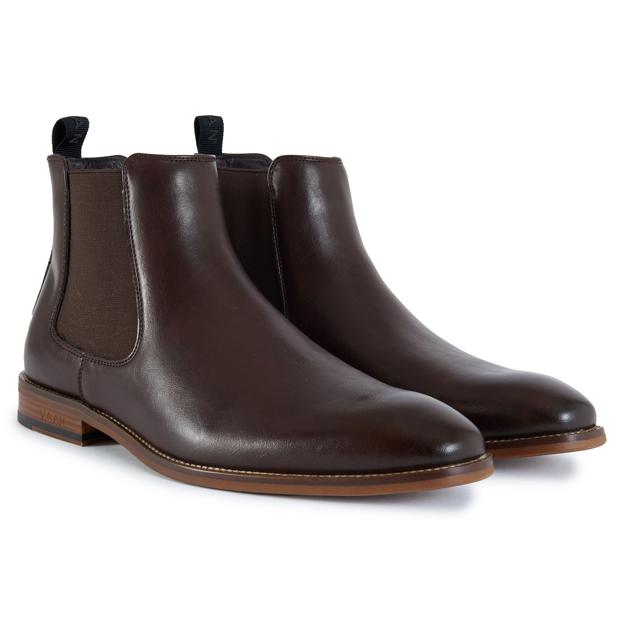V.GAN men vegan Chelsea Boots Affogato Brown