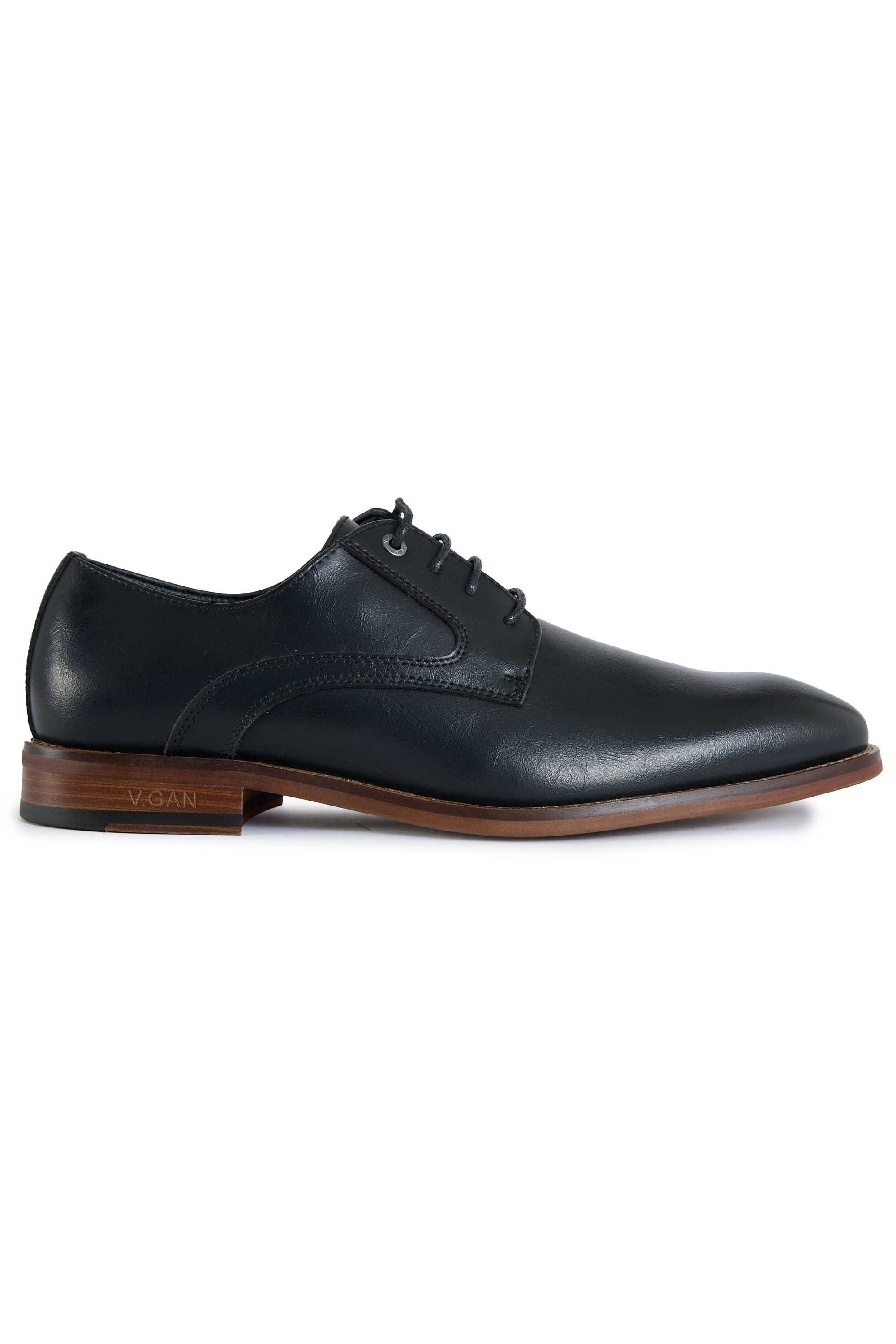 V.GAN Herren vegan Derby Schuhe Americano Schwarz