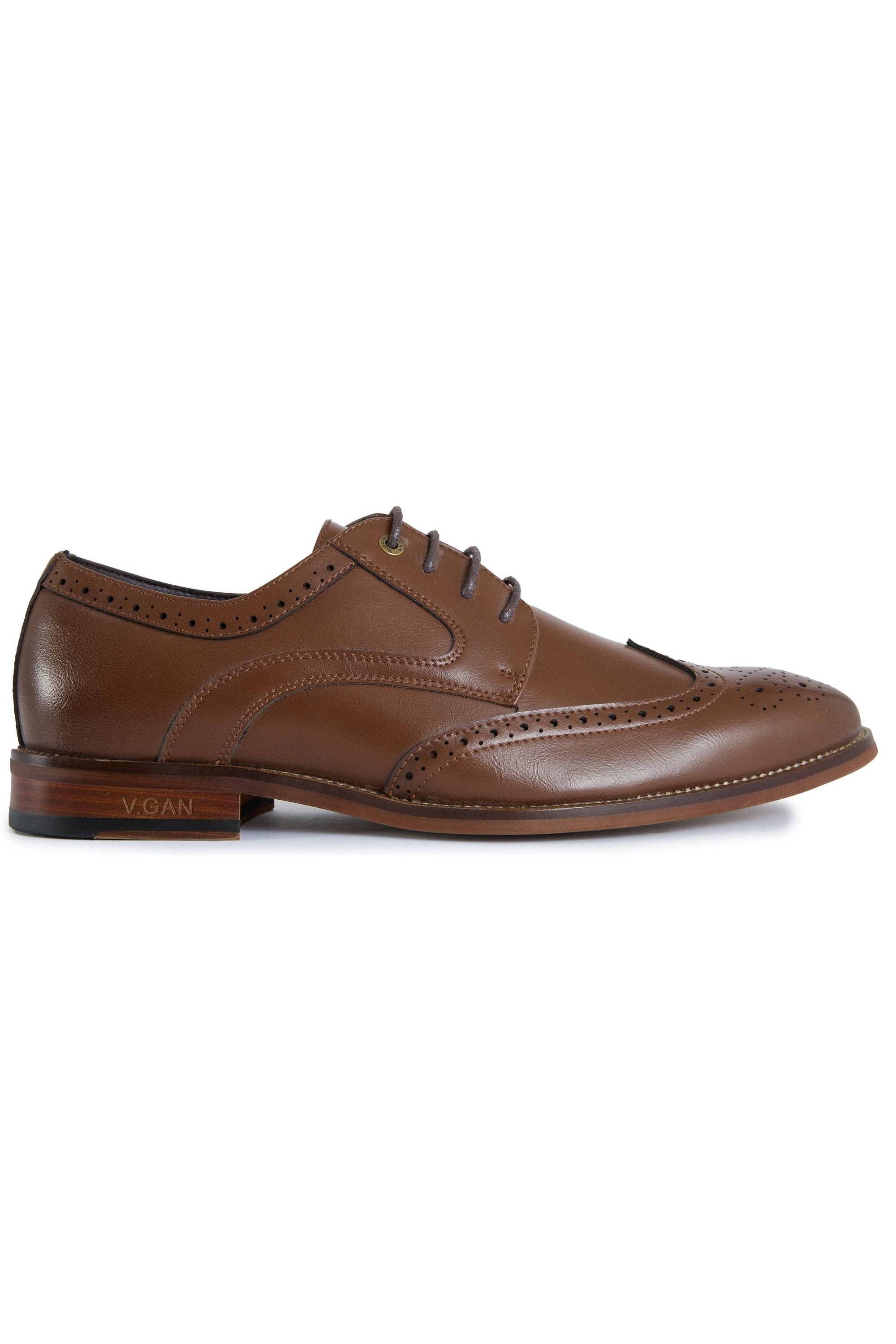V.GAN Herren vegan Brogue Schuhe Mocha Tan