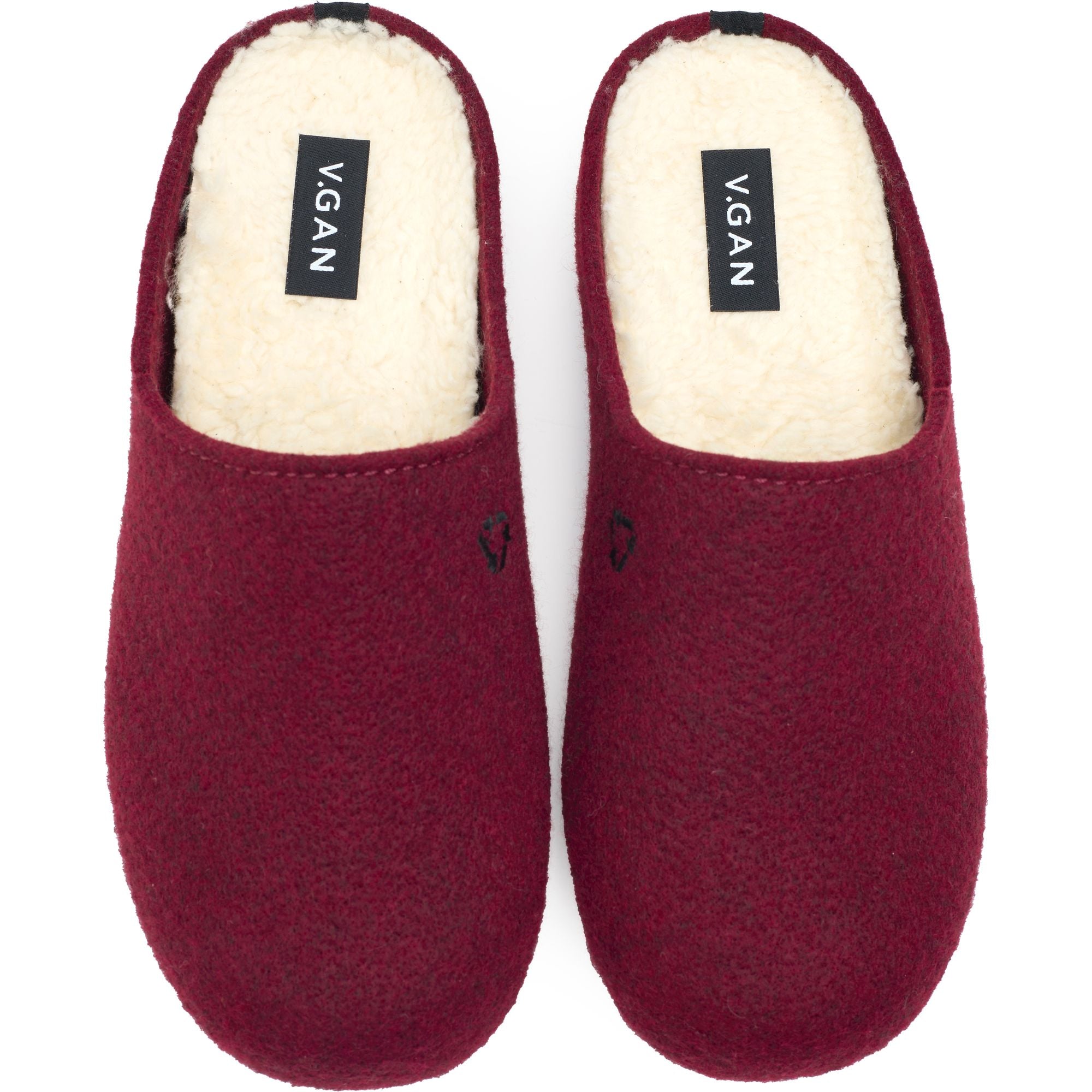 V.GAN men vegan Slippers Mule Men Date Burgundy