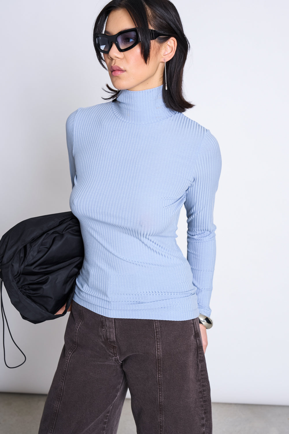 JAN N JUNE JAN 'N JUNE Damen vegan Rollkragenpullover Mio Mittelblau