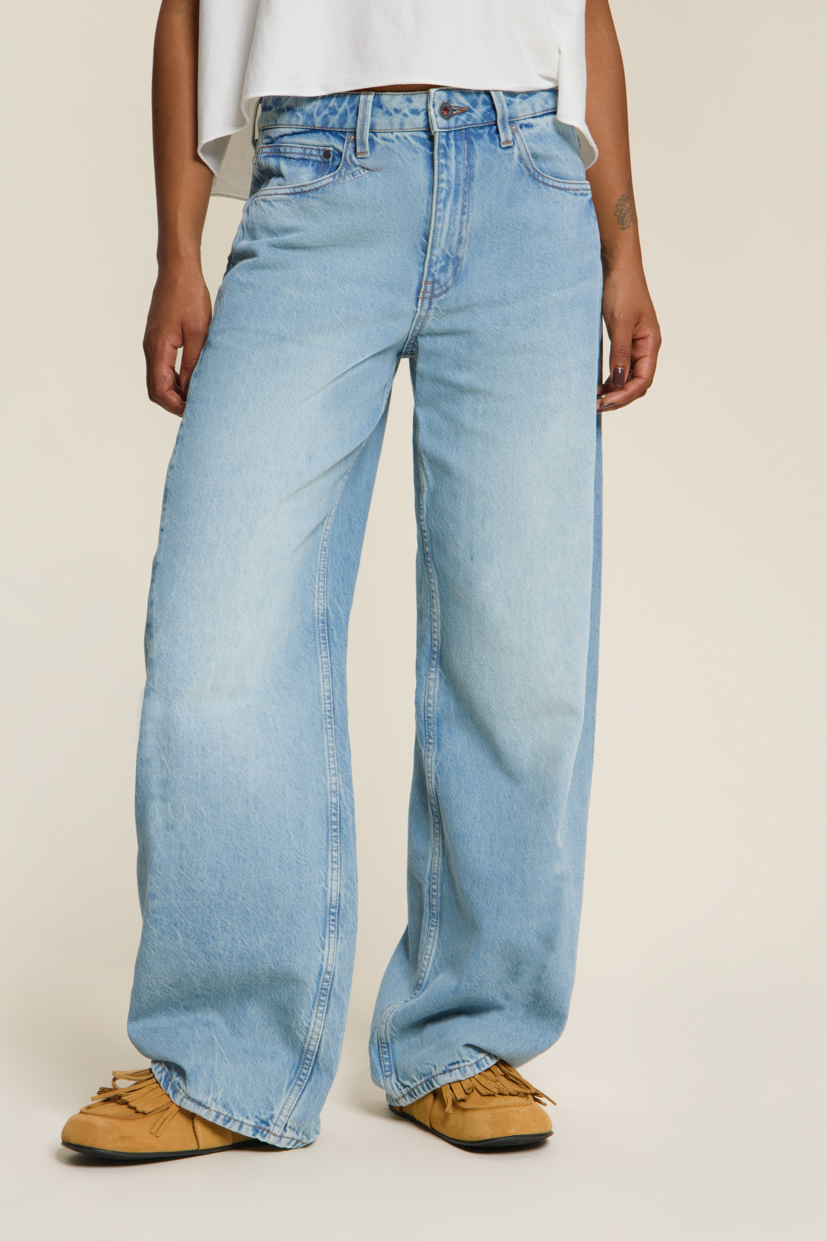 Kuyichi Damen vegan Jeans Lucy Locker Geschnitten Revintaged Blue