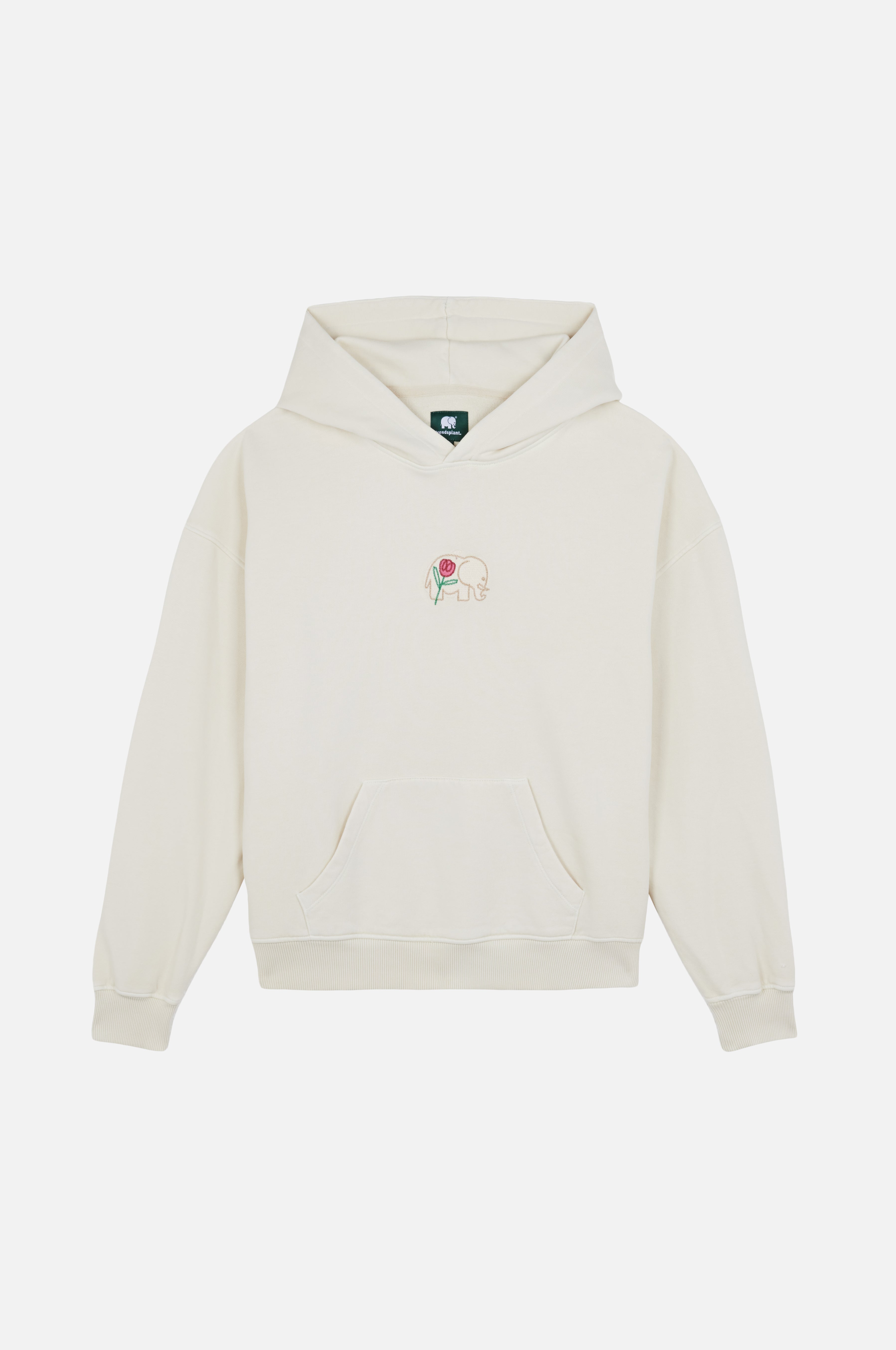 Trendsplant womens vegan Hoodie Crisantemo Antique White