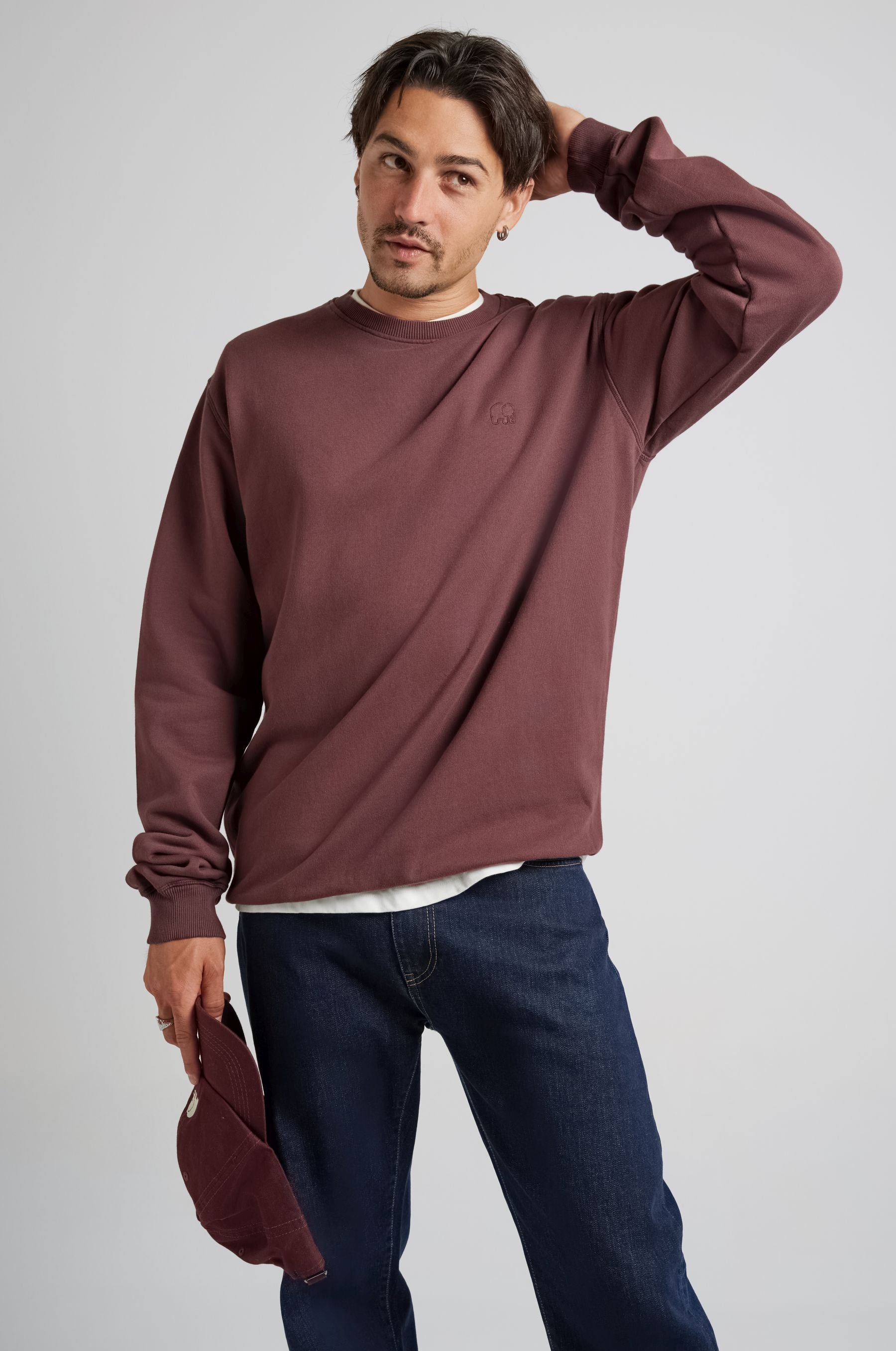 Trendsplant Herren vegan Sweatshirt Essential Puce Purple